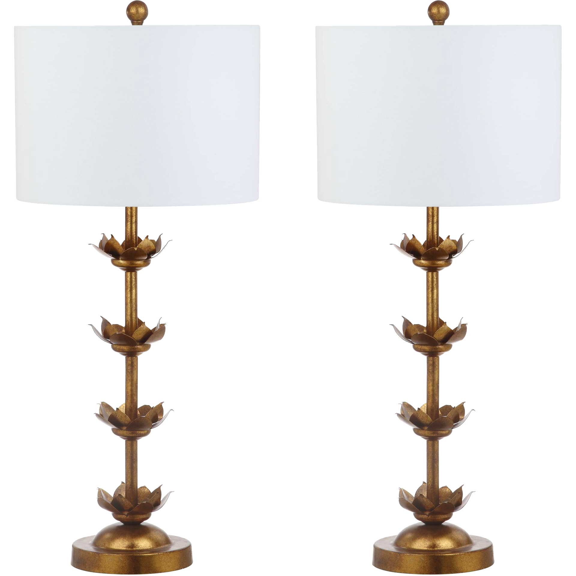 Lapalapa Leaf Table Lamps Antique Gold (Set of 2)