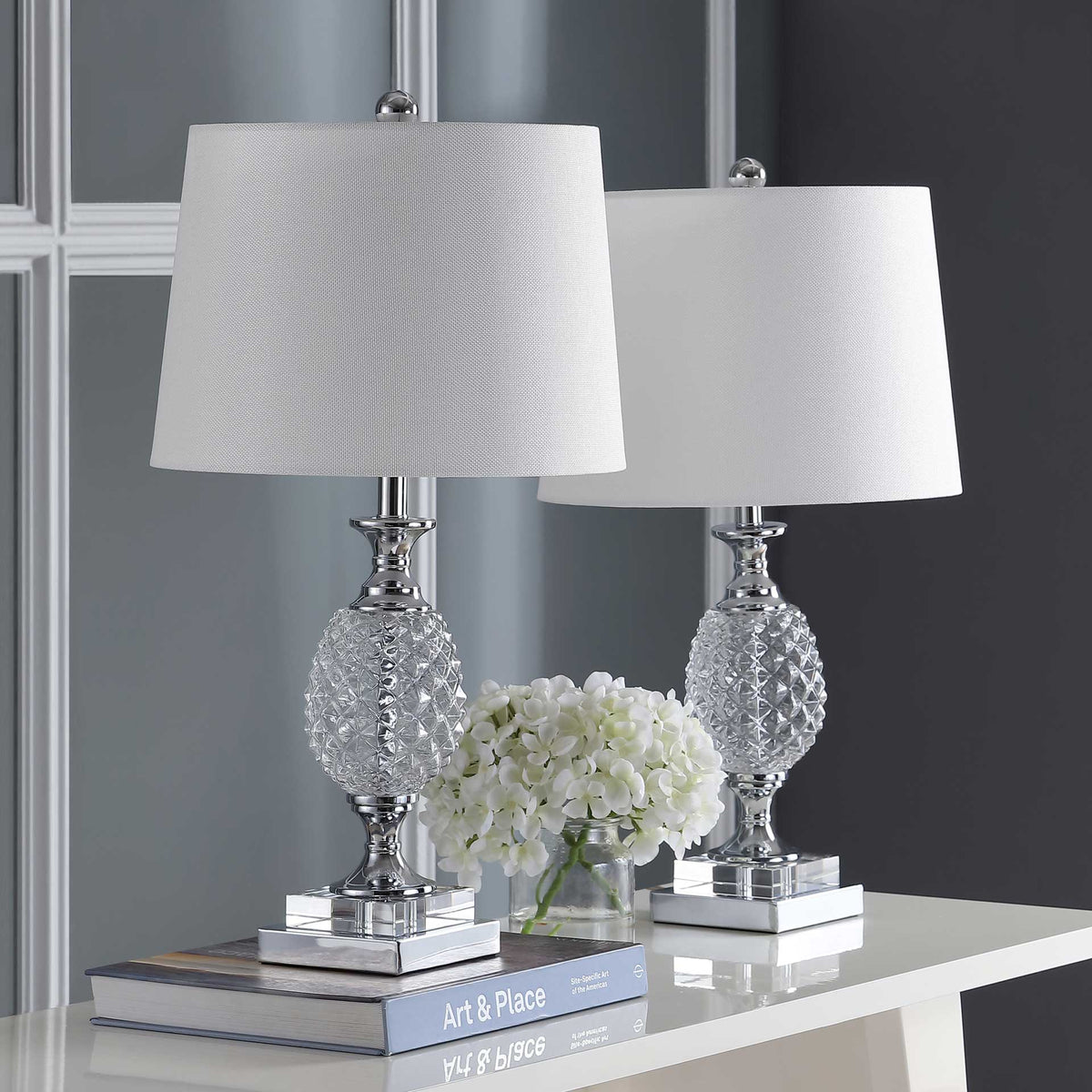Freja Table Lamp Chrome/Clear (Set of 2)