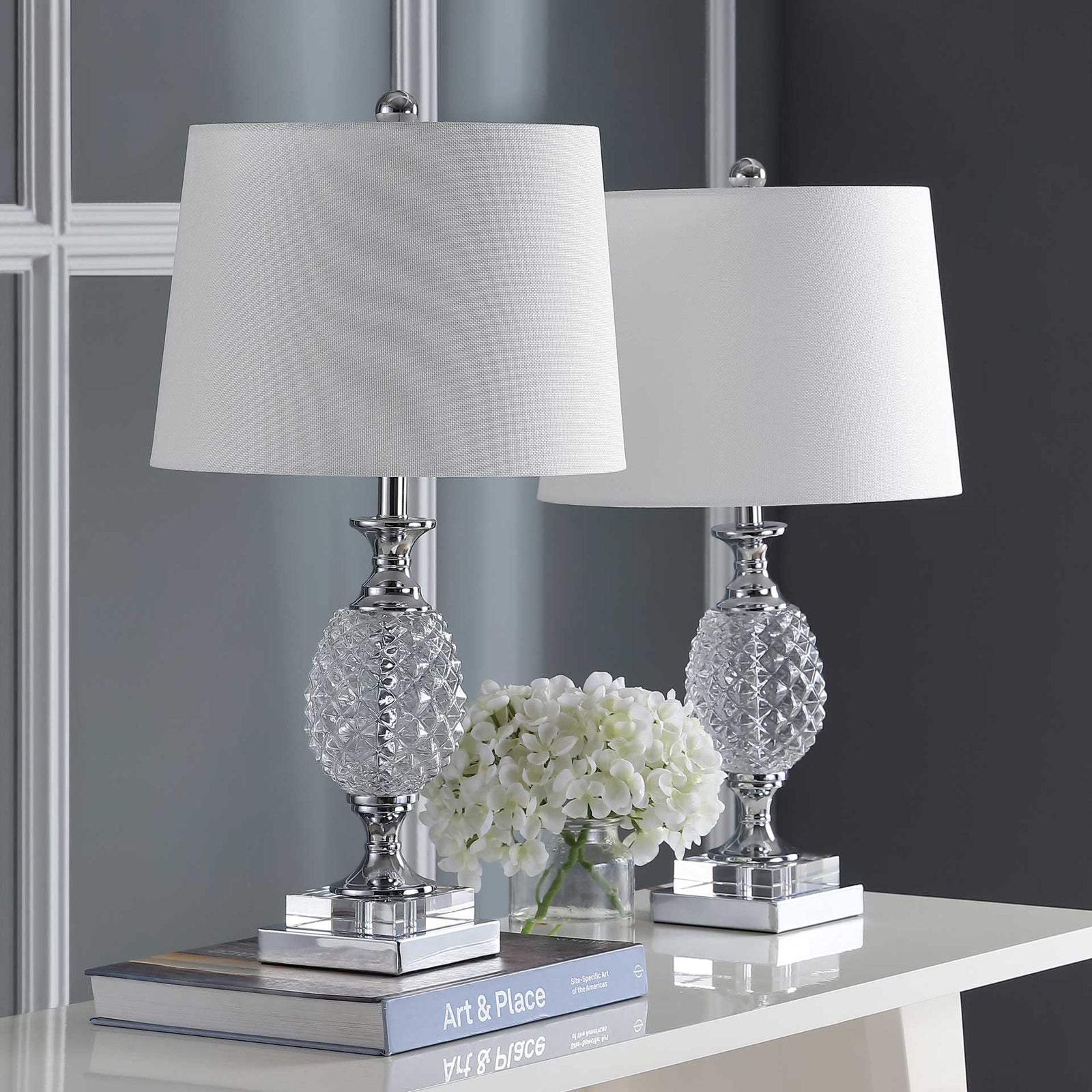 Freja Table Lamp Chrome/Clear (Set of 2)