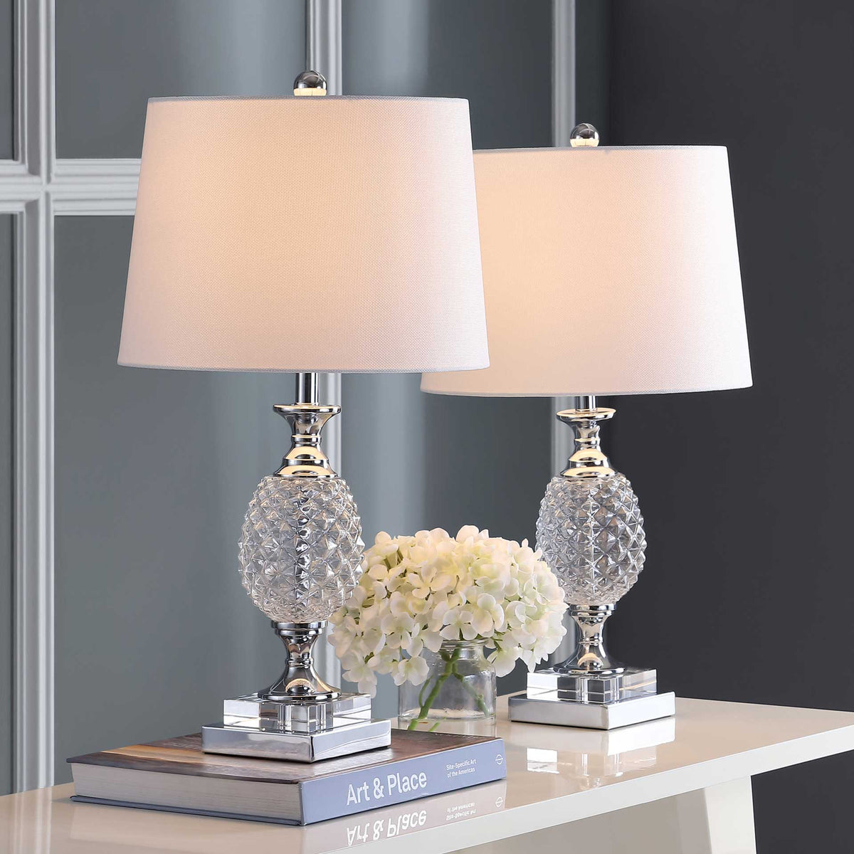 Freja Table Lamp Chrome/Clear (Set of 2)