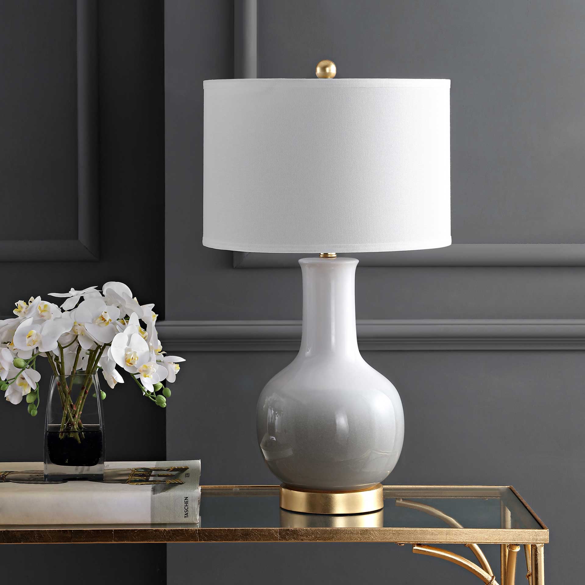 Alayna Table Lamp Gray/White