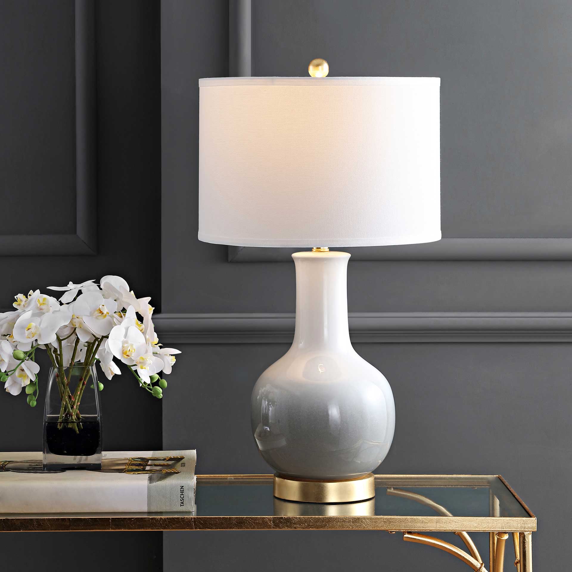 Alayna Table Lamp Gray/White