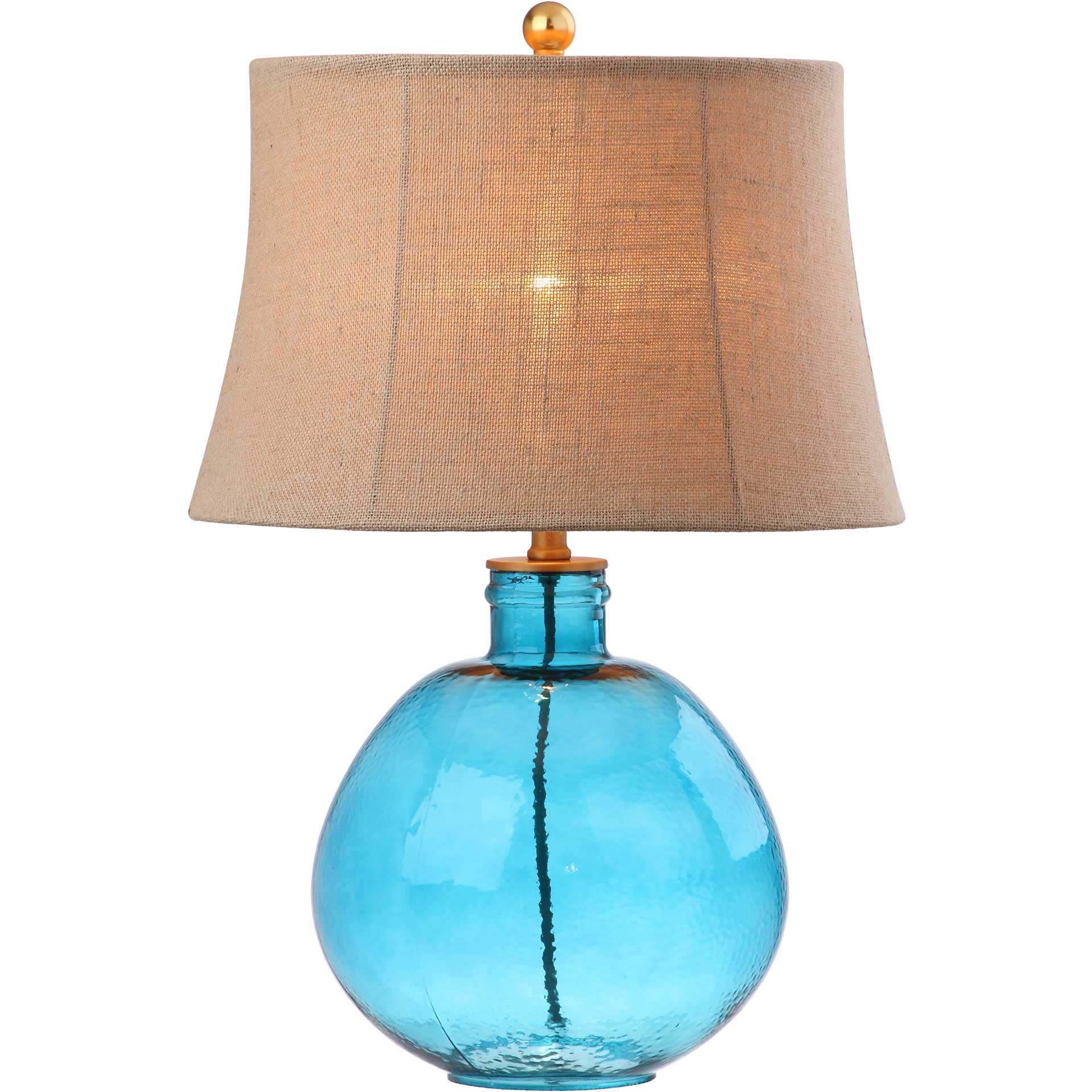 Raven Glass Table Lamp Blue
