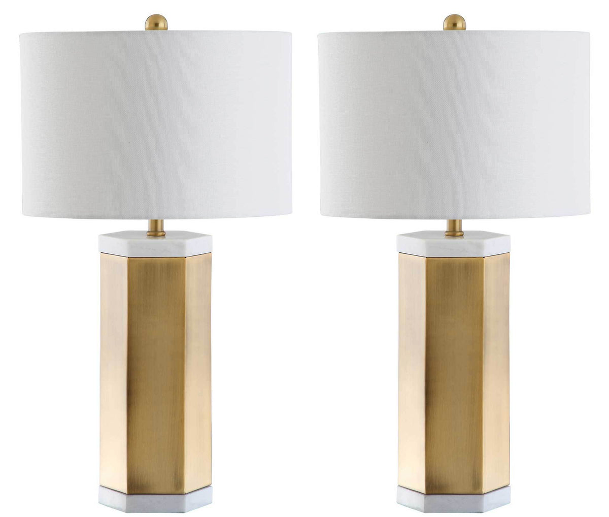 Alyra Table Lamp White/Brass Gold (Set of 2)