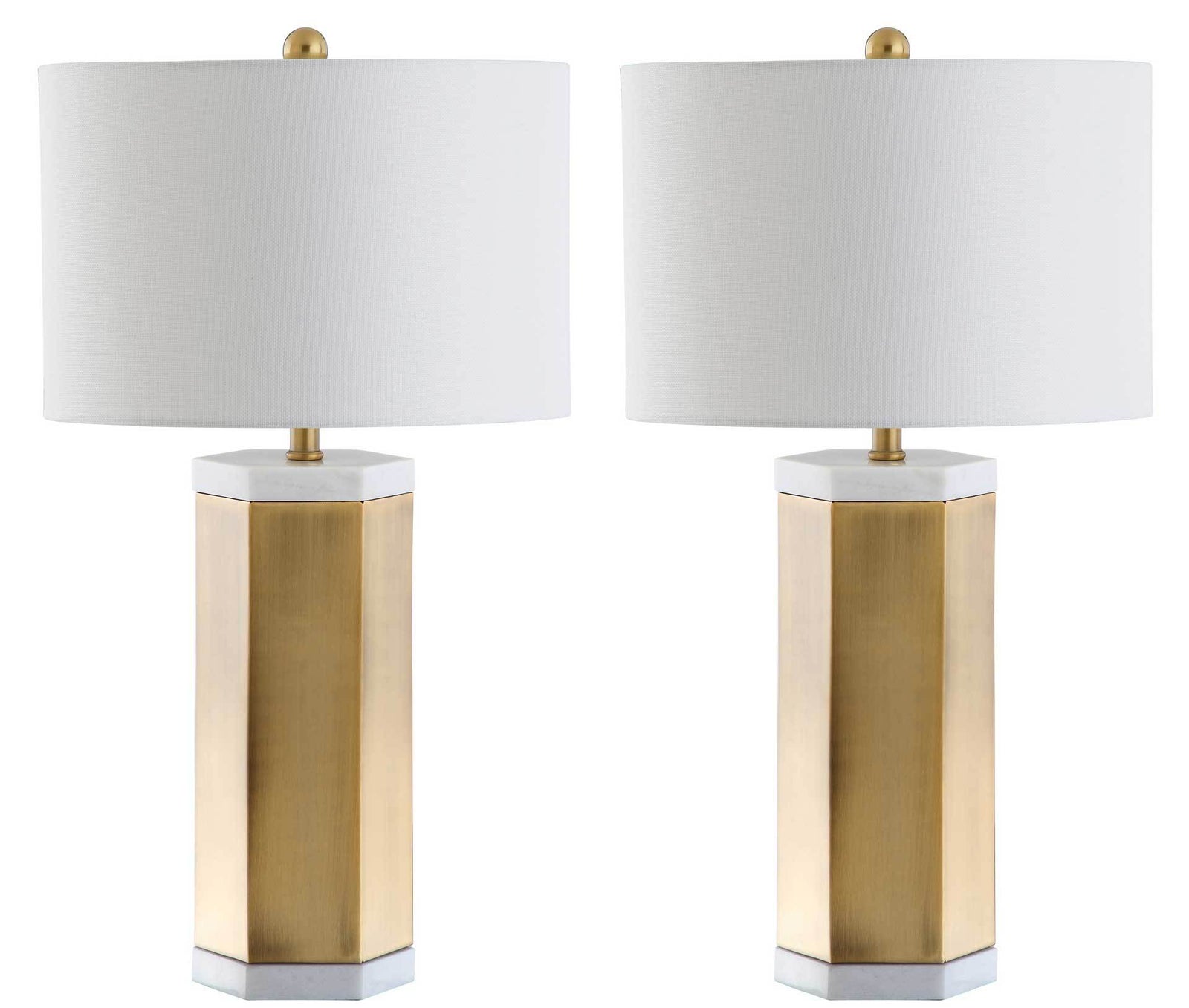 Alyra Table Lamp White/Brass Gold (Set of 2)
