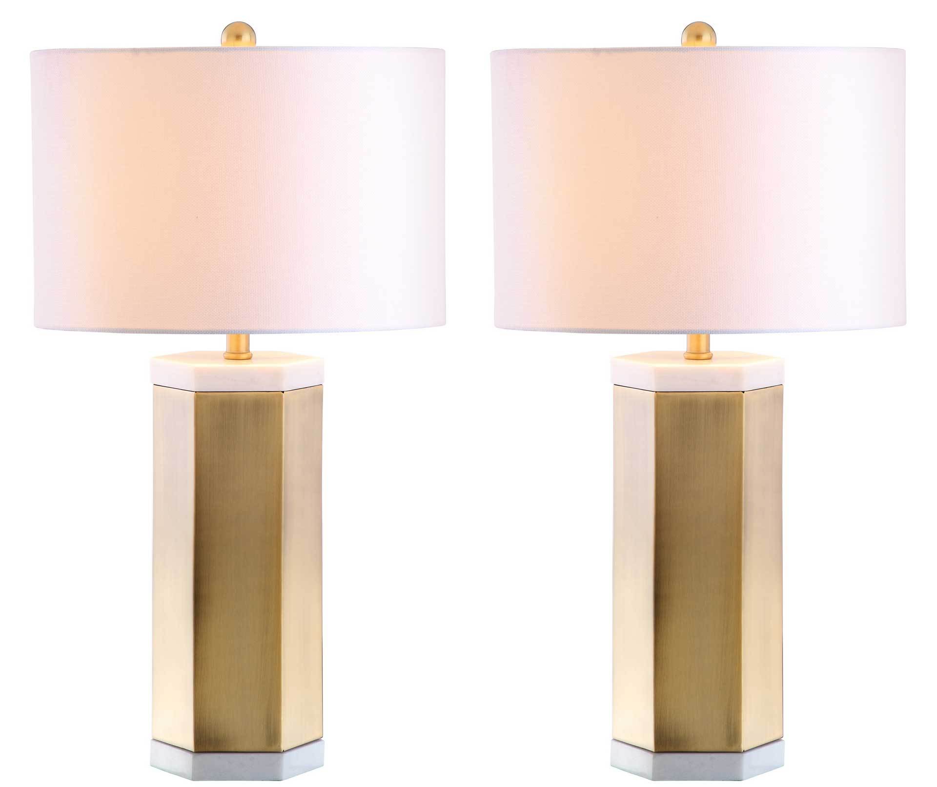 Alyra Table Lamp White/Brass Gold (Set of 2)