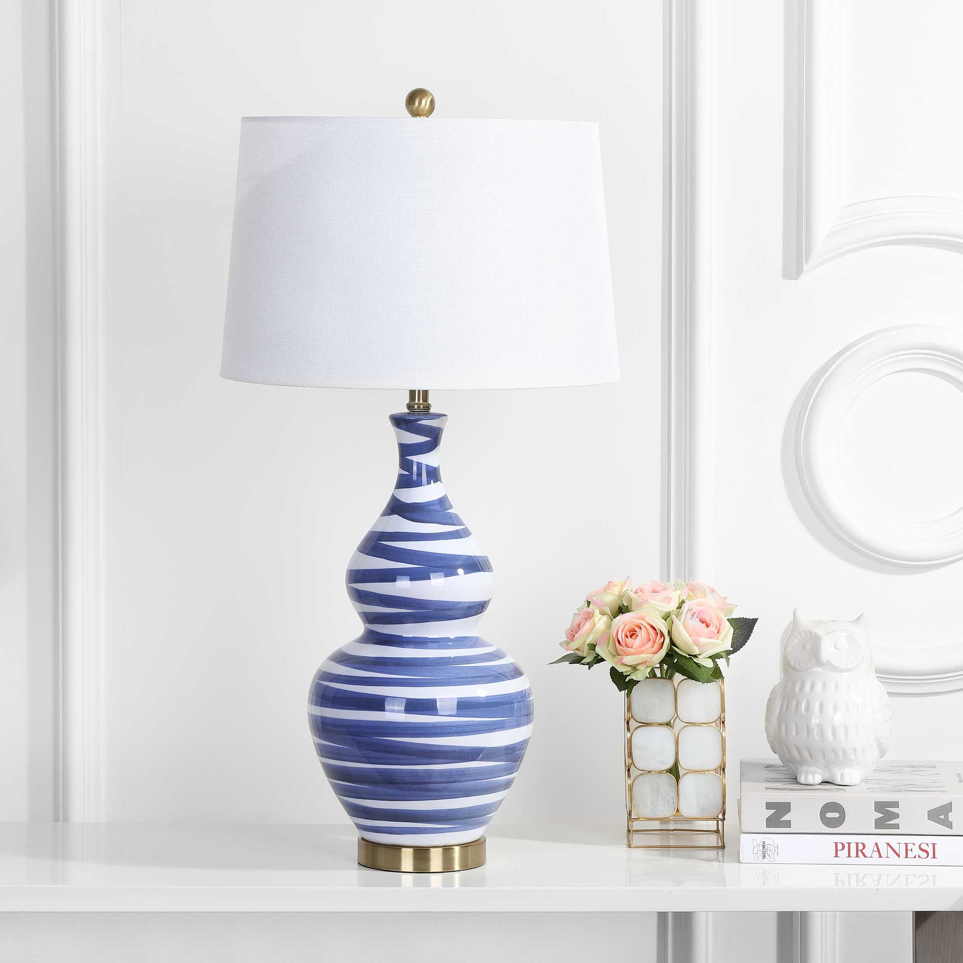 Aveline Table Lamp White/Blue