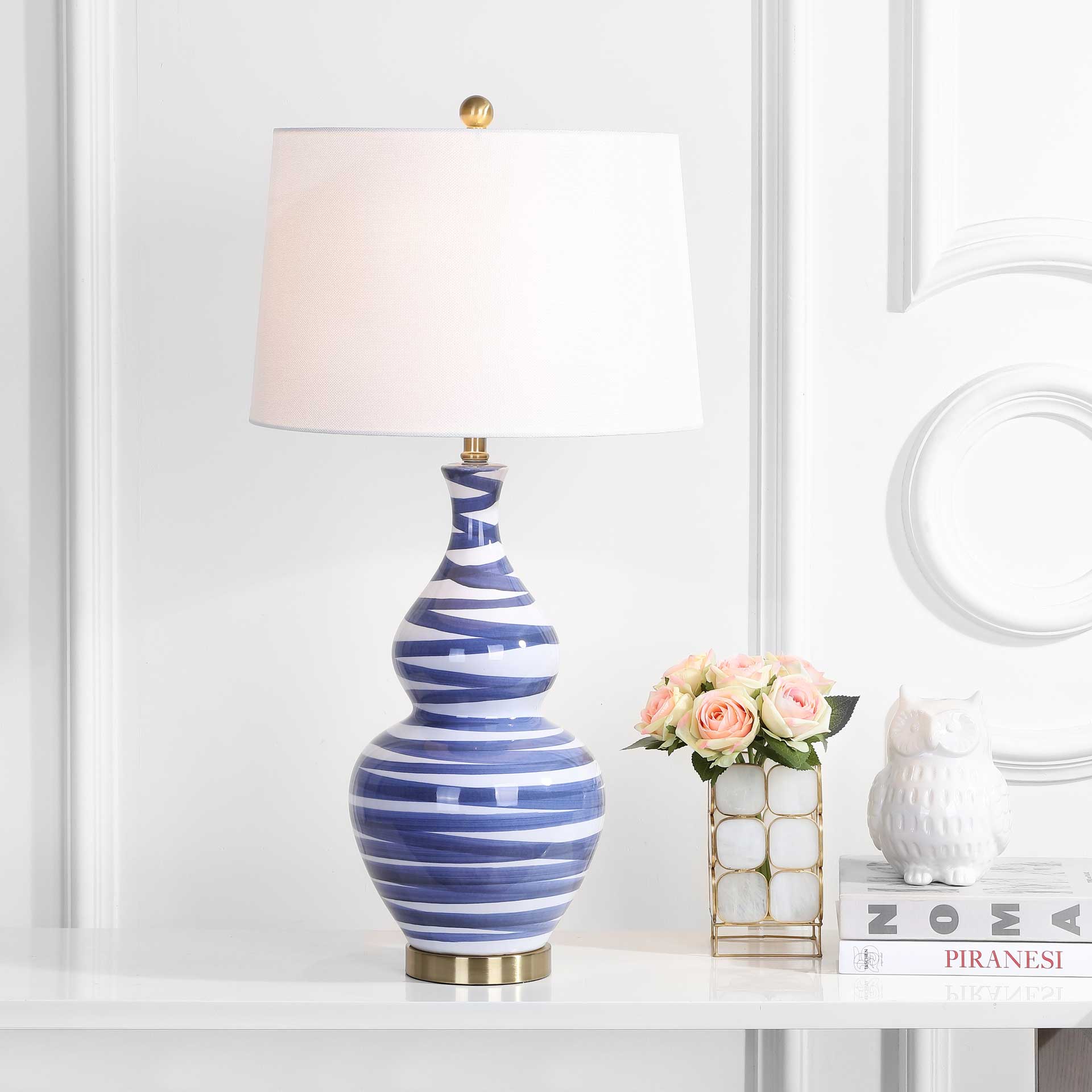 Aveline Table Lamp White/Blue