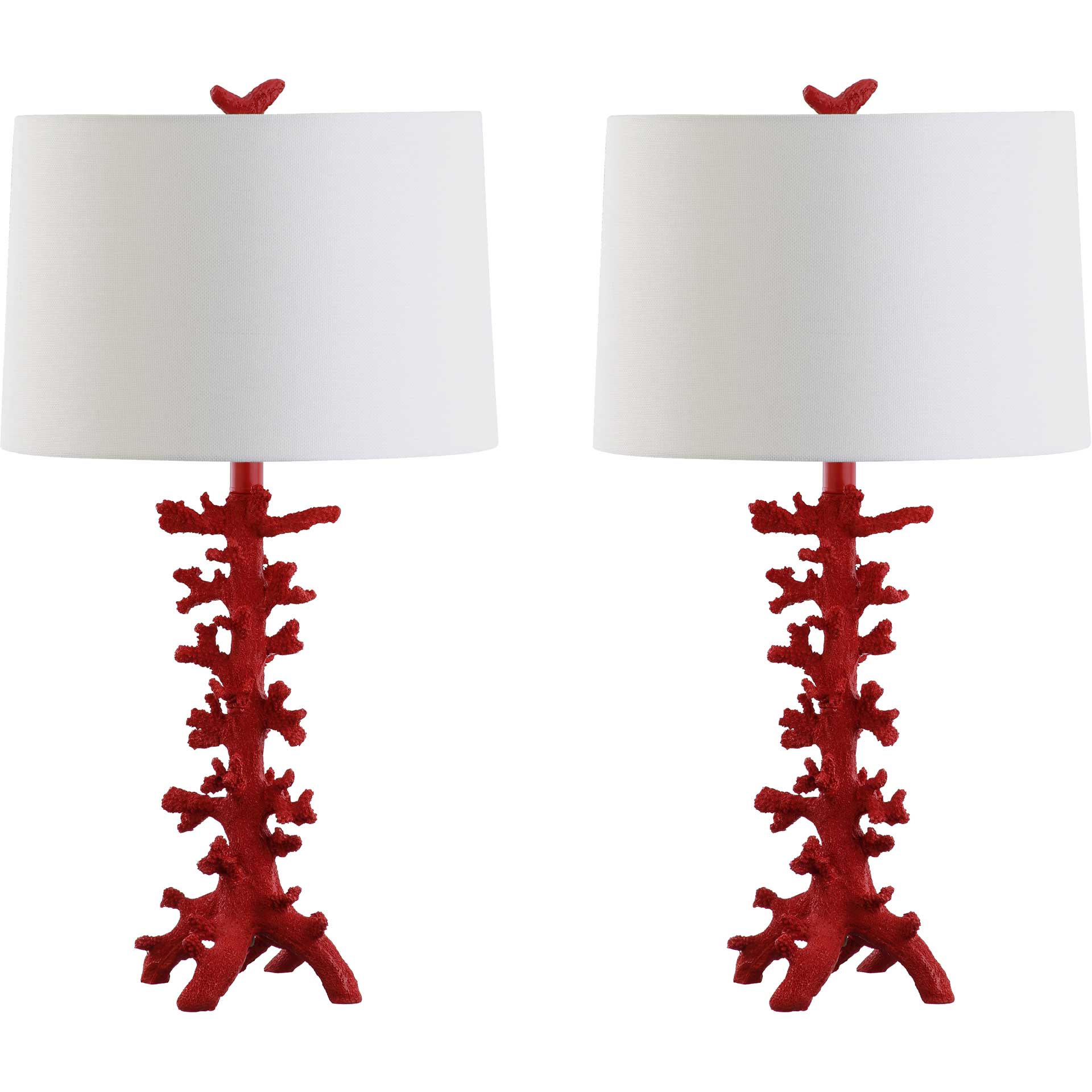 Rosa Coral Table Lamp Red (Set of 2)