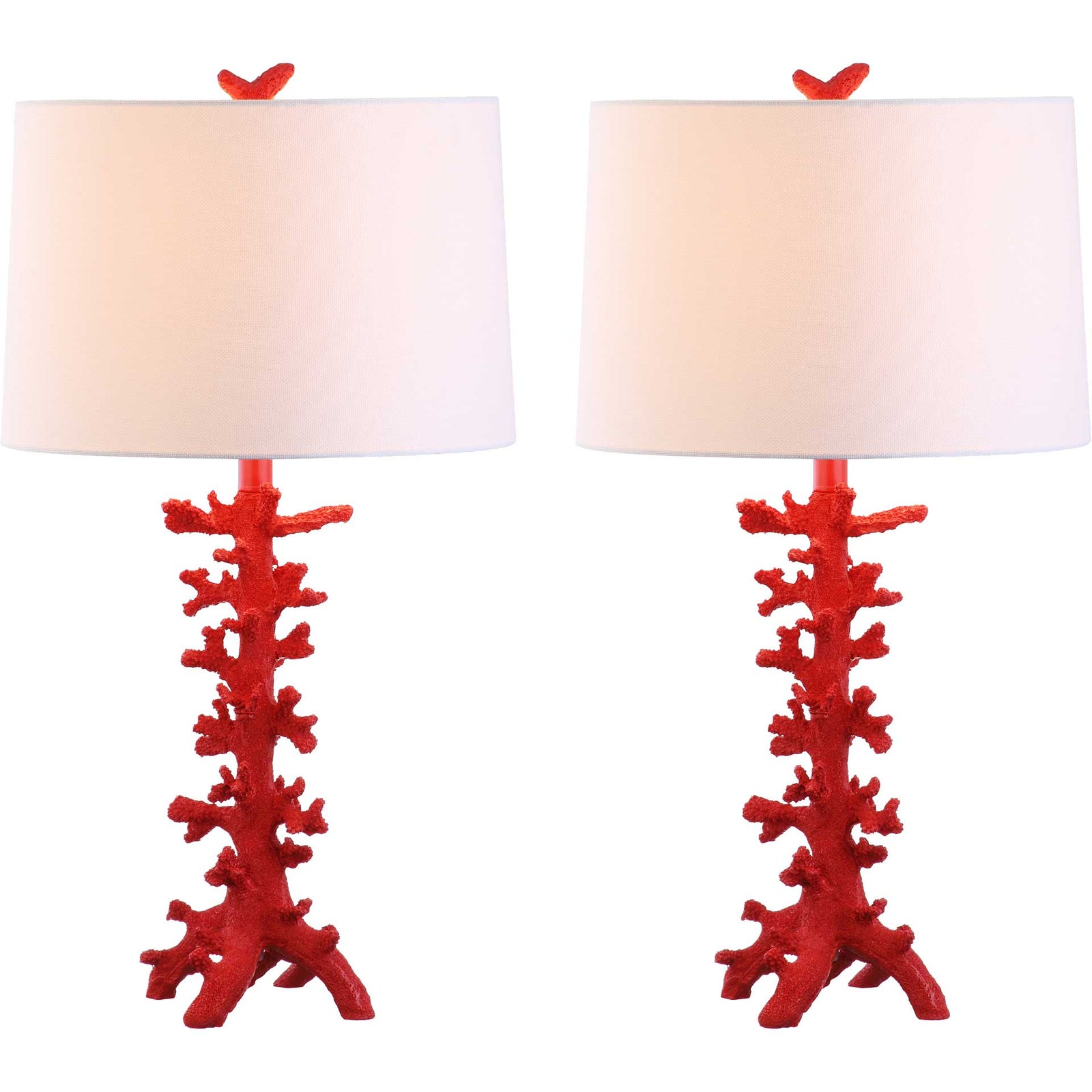 Rosa Coral Table Lamp Red (Set of 2)