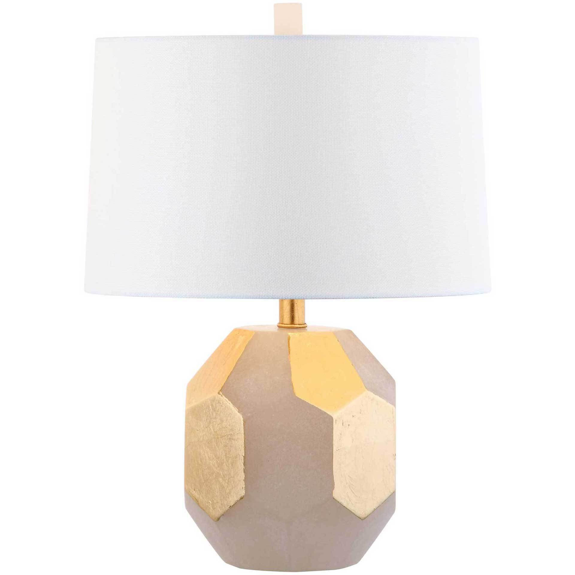 Royal Alabaster Table Lamp White/Gold Leaf