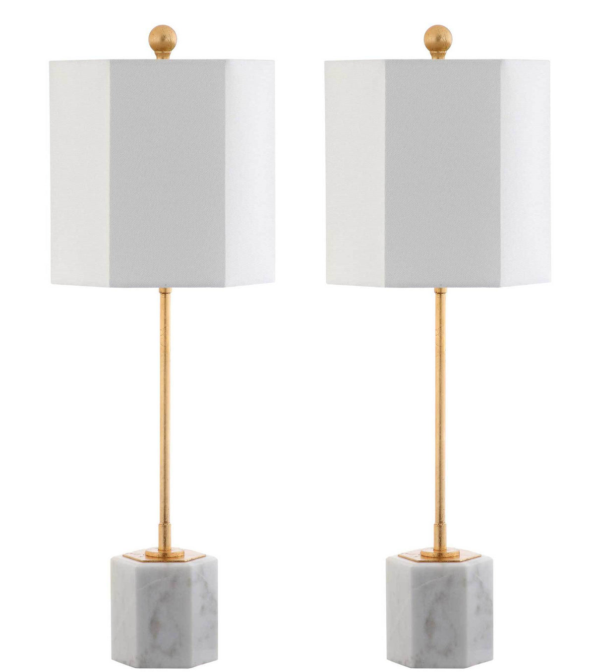 Mack Marble Table Lamp White/Gold Leaf (Set of 2)