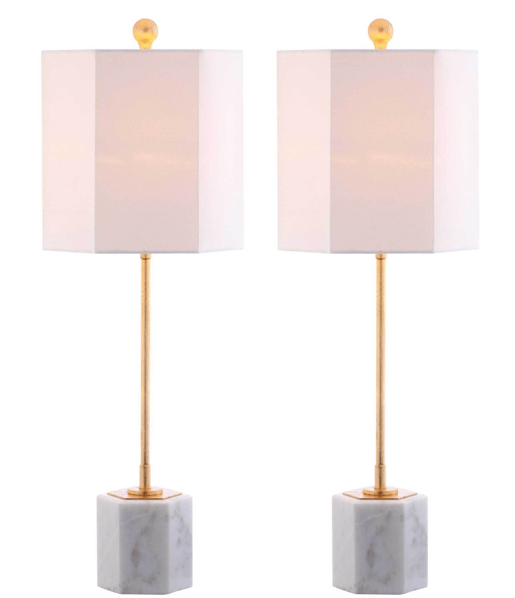 Mack Marble Table Lamp White/Gold Leaf (Set of 2)