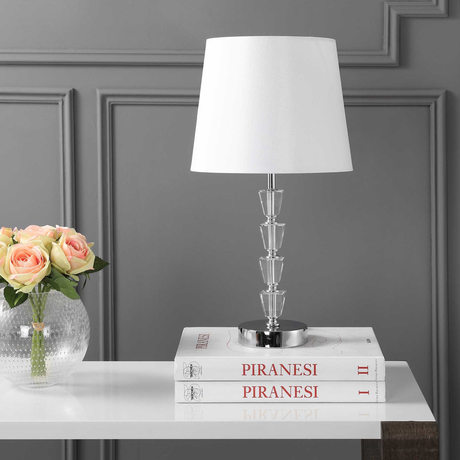 Beaumont Table Lamp Clear/Chrome