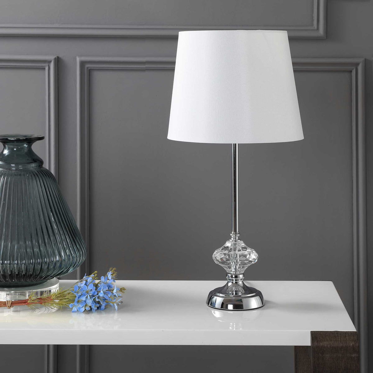 Veer Table Lamp Clear/Chrome