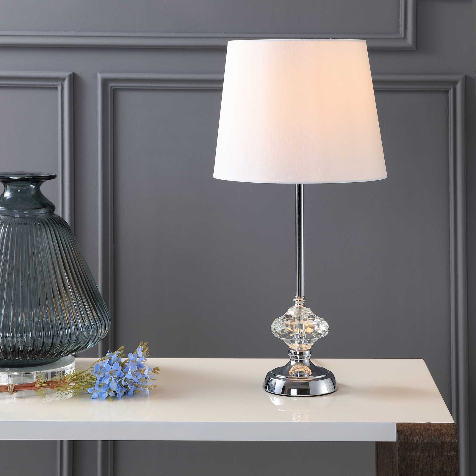 Veer Table Lamp Clear/Chrome