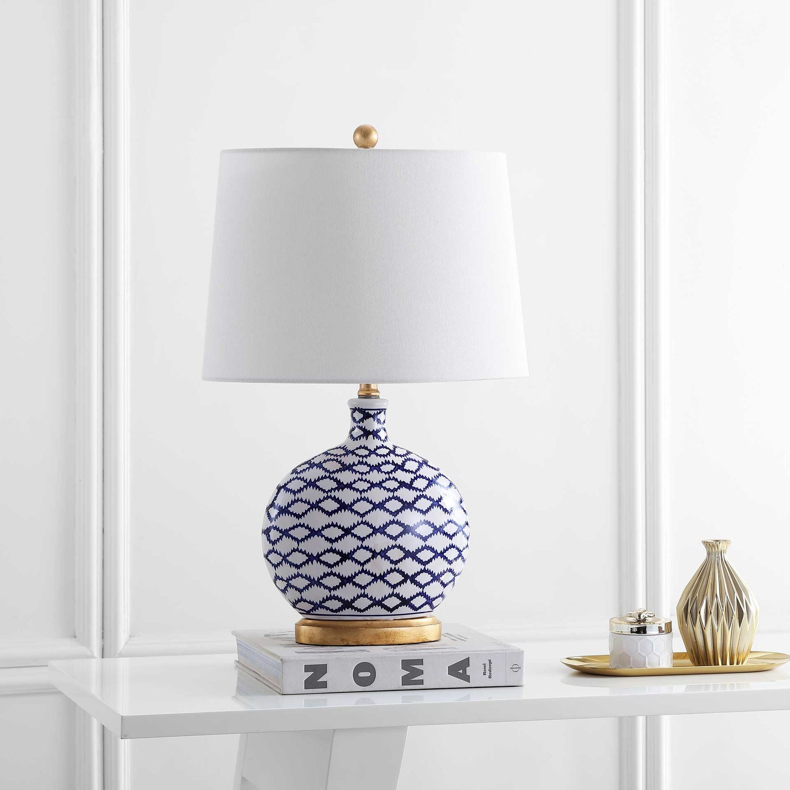 Madurai Table Lamp Blue/White