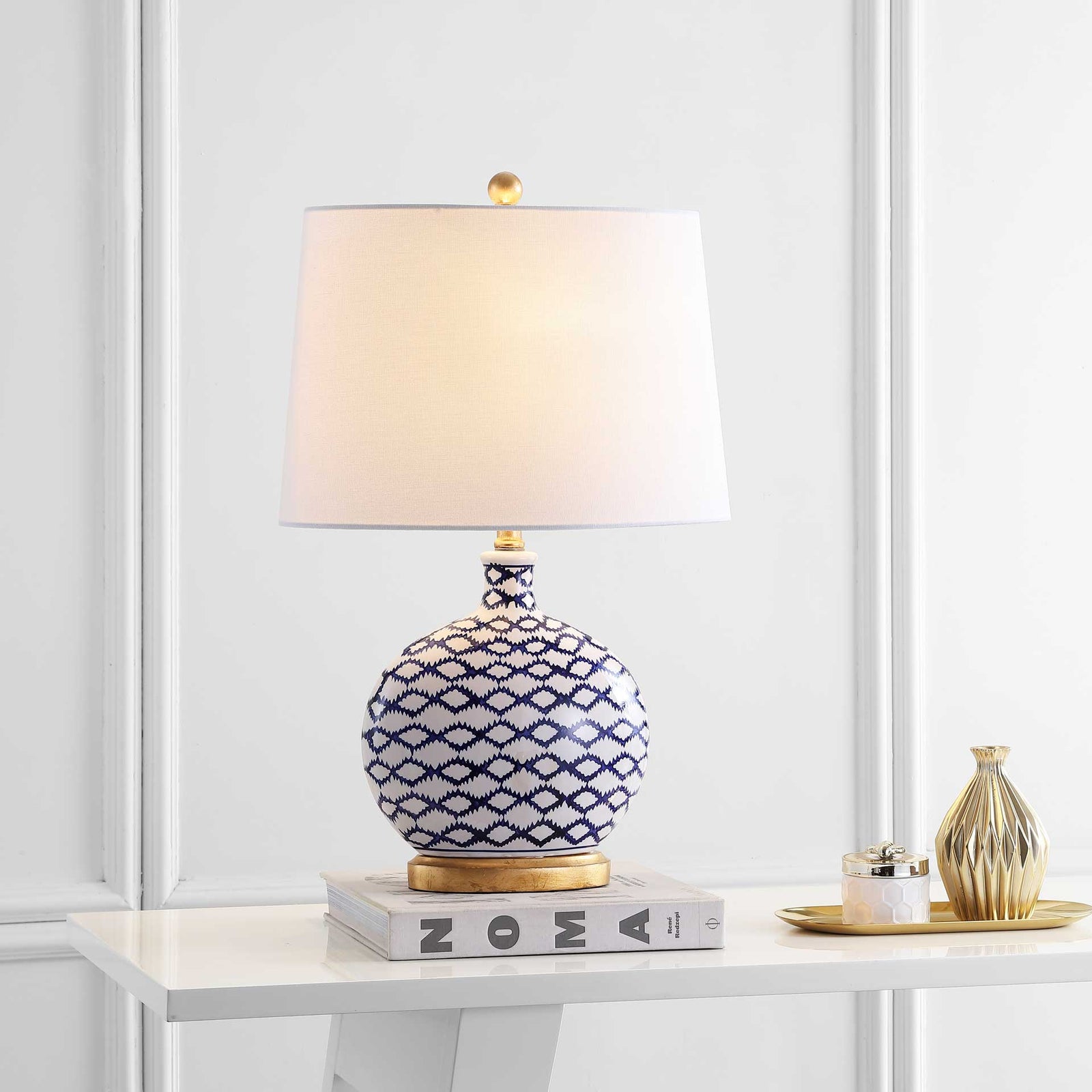 Madurai Table Lamp Blue/White