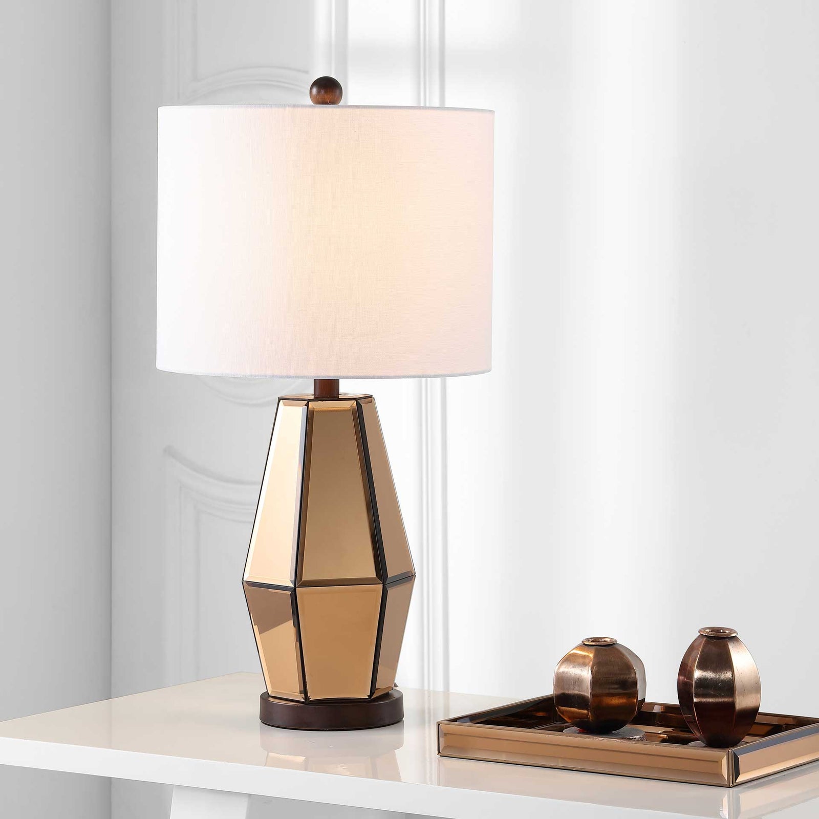 Amish Table Lamp Copper/Dark Brown