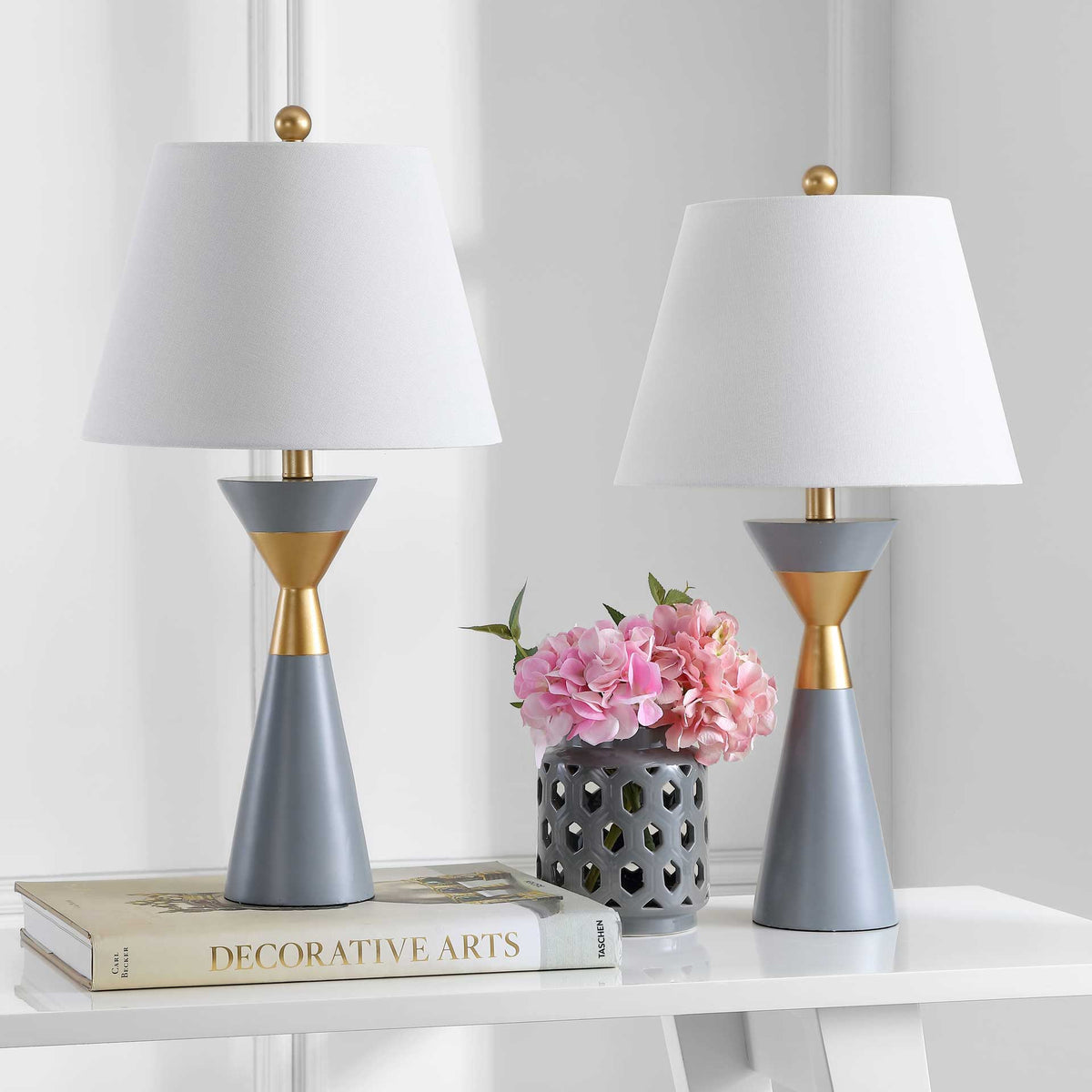 Lippa Table Lamp Gray/Gold (Set of 2)