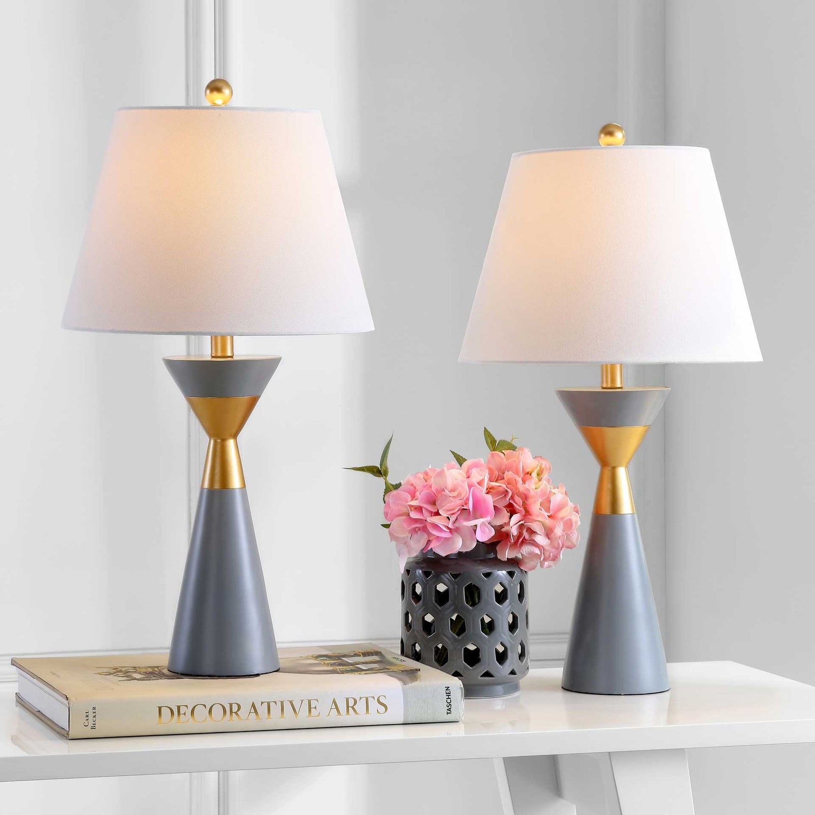 Lippa Table Lamp Gray/Gold (Set of 2)