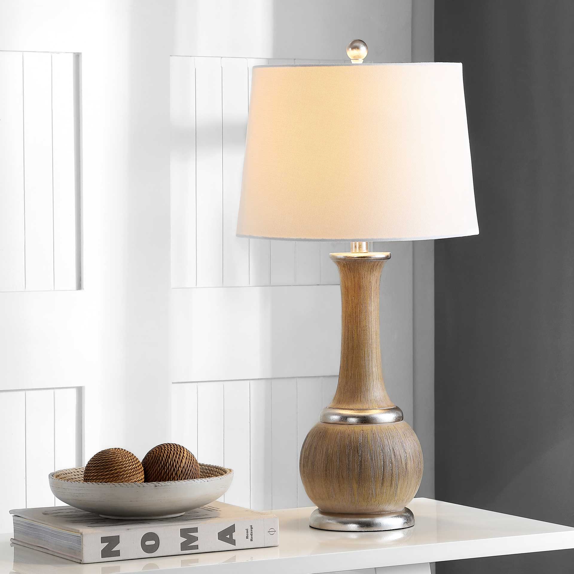 Naomi Table Lamp Gray/Silver Leaf