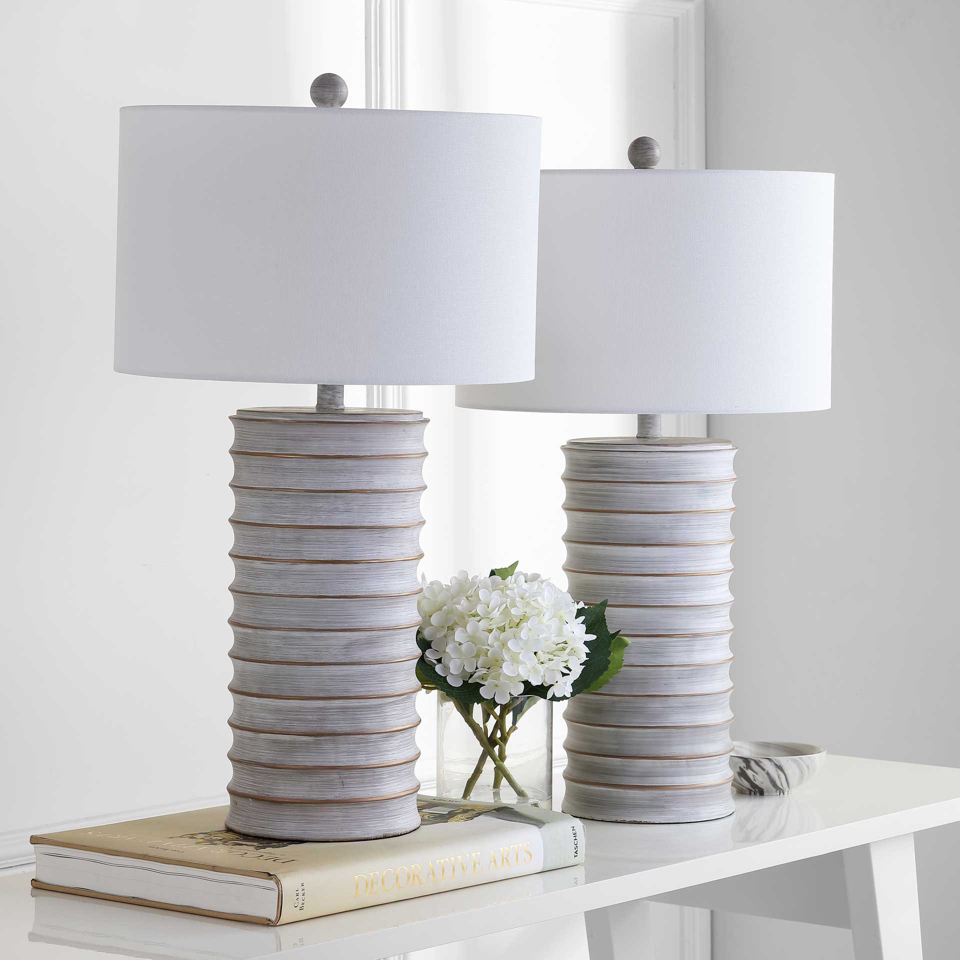 Meadow Table Lamp Wash White (Set of 2)