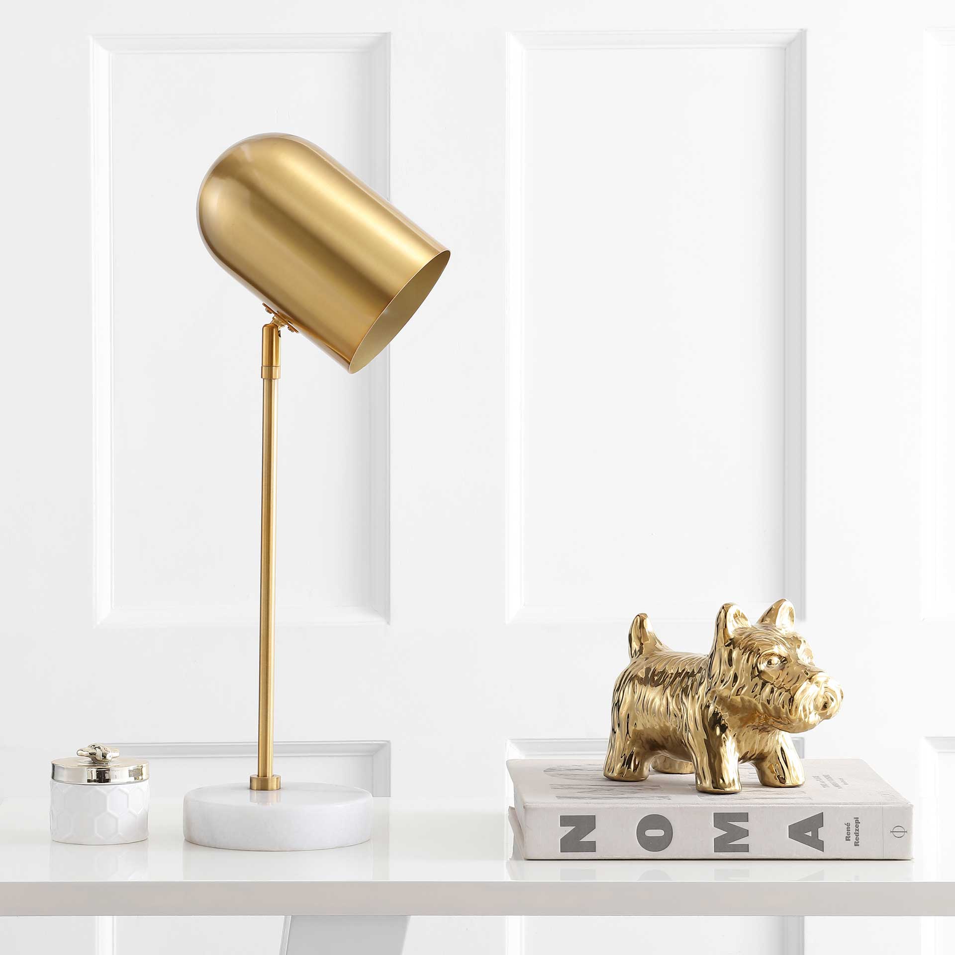 Cherish Table Lamp Brass Gold/White