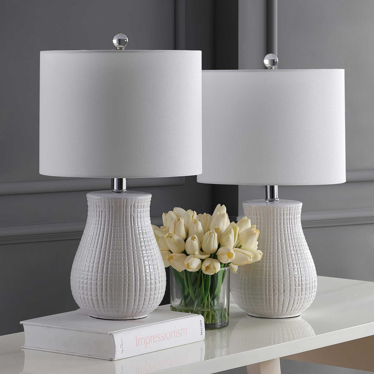 Davis Table Lamp White (Set of 2)