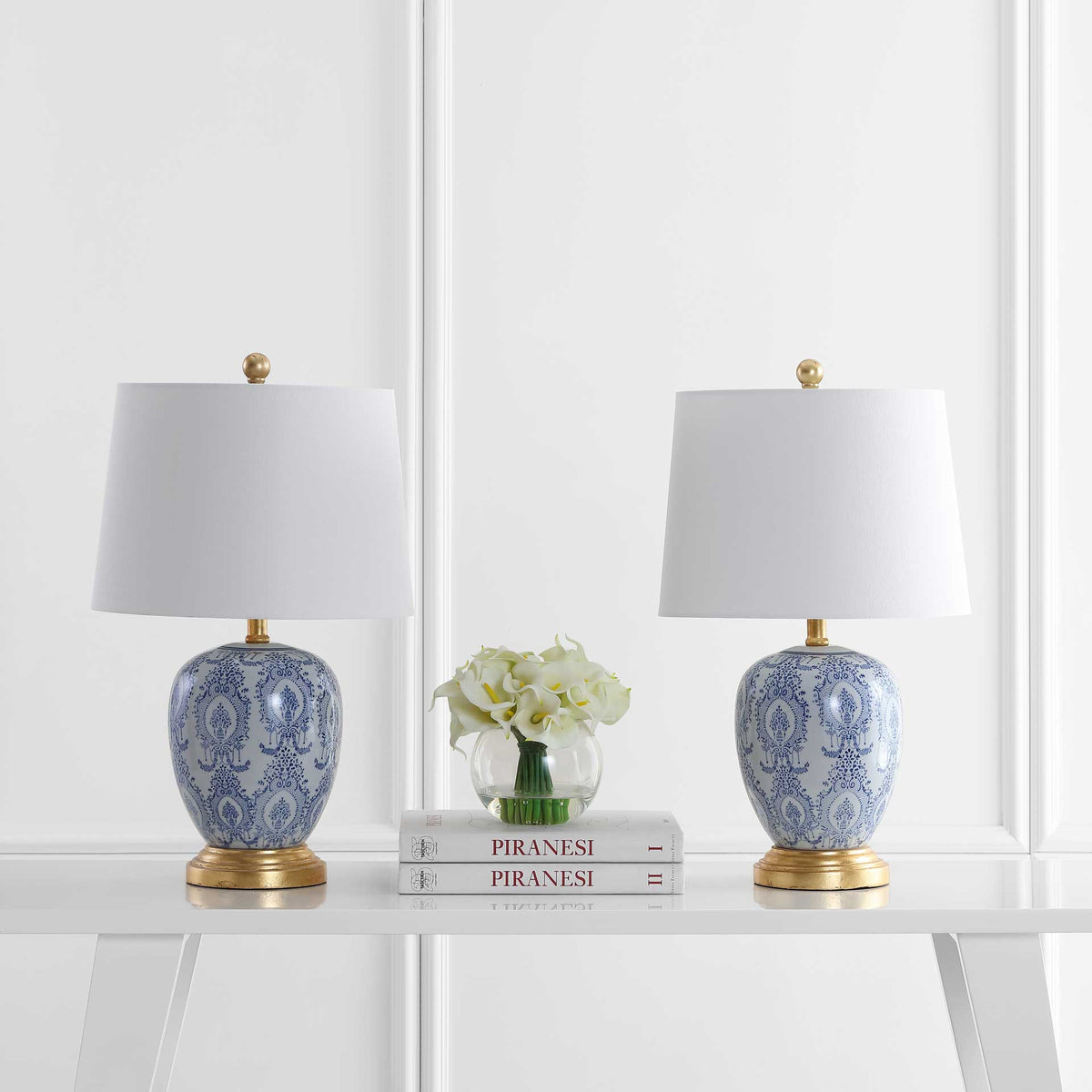 Kahlo Table Lamp Blue/White (Set of 2)