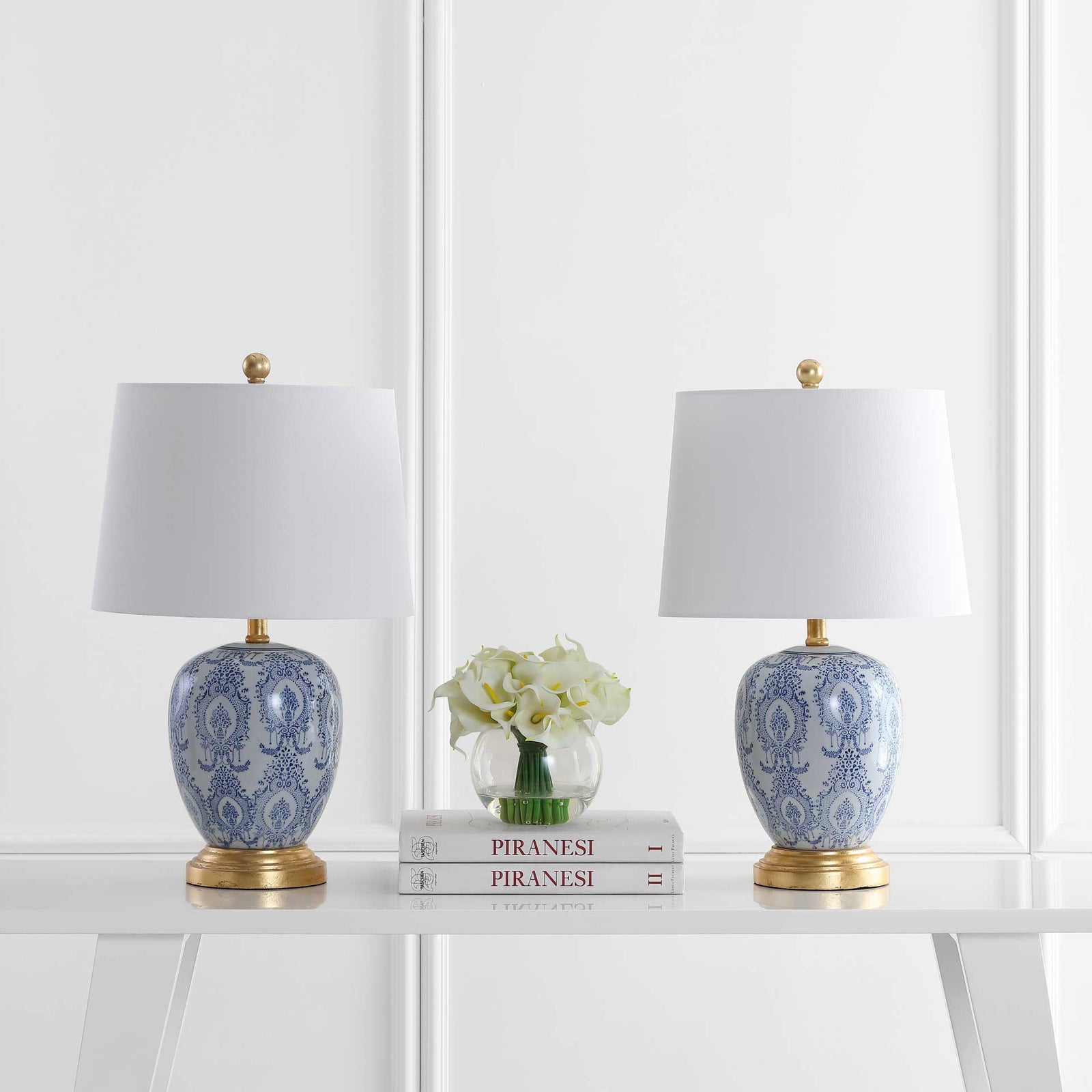 Kahlo Table Lamp Blue/White (Set of 2)