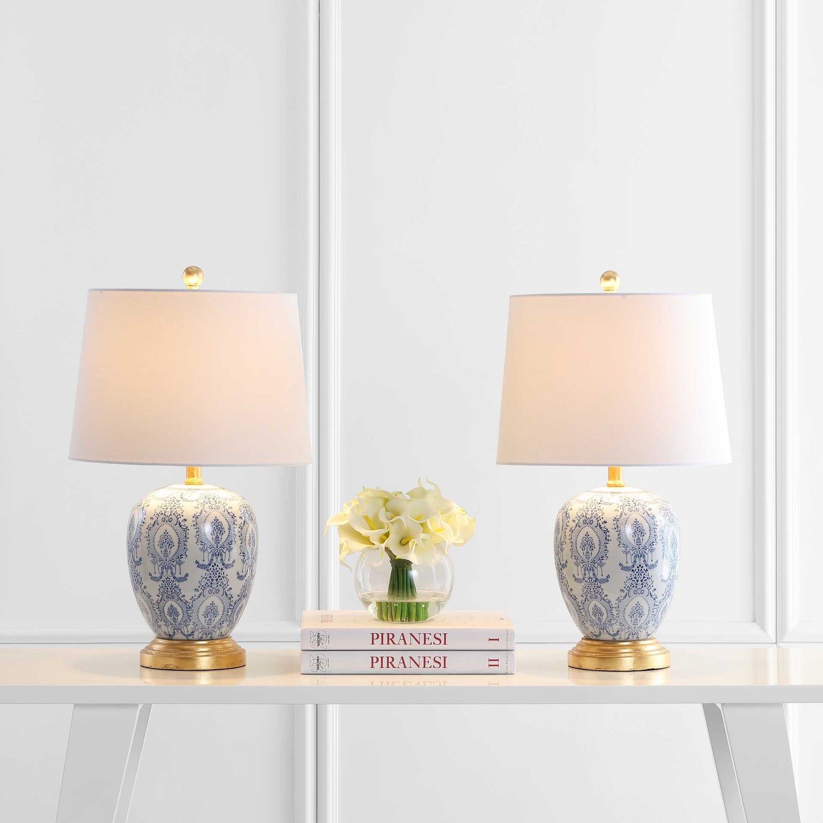 Kahlo Table Lamp Blue/White (Set of 2)
