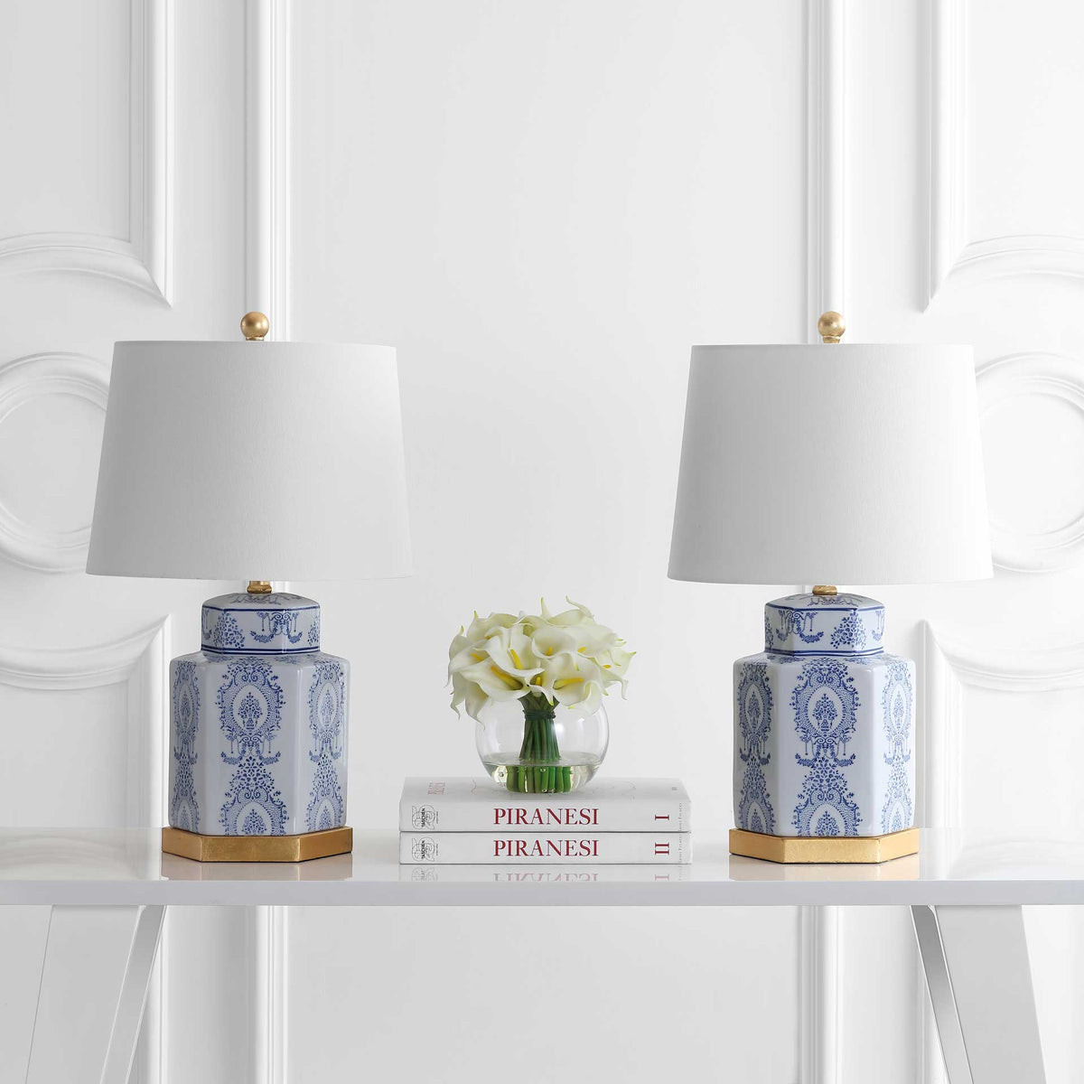 Bova Table Lamp Blue/White (Set of 2)