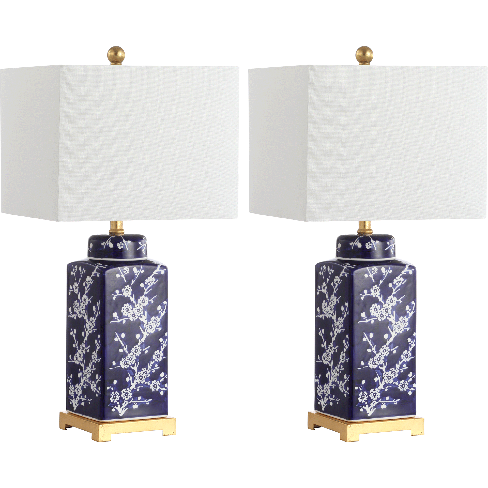 Zoya Table Lamp Navy/White (Set of 2)
