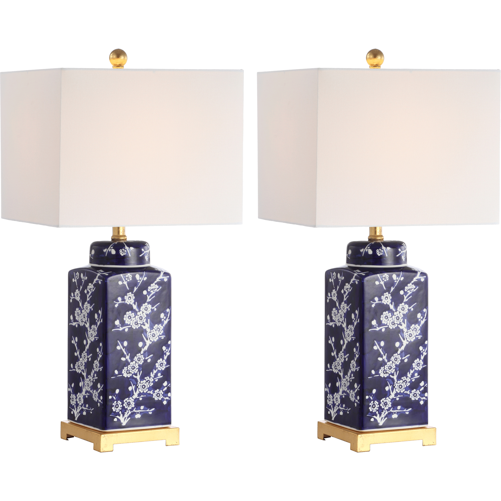 Zoya Table Lamp Navy/White (Set of 2)