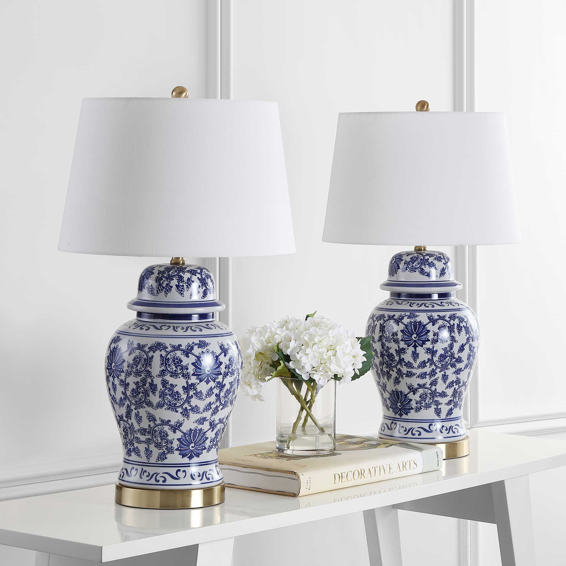 Archer Table Lamp Blue/White (Set of 2)