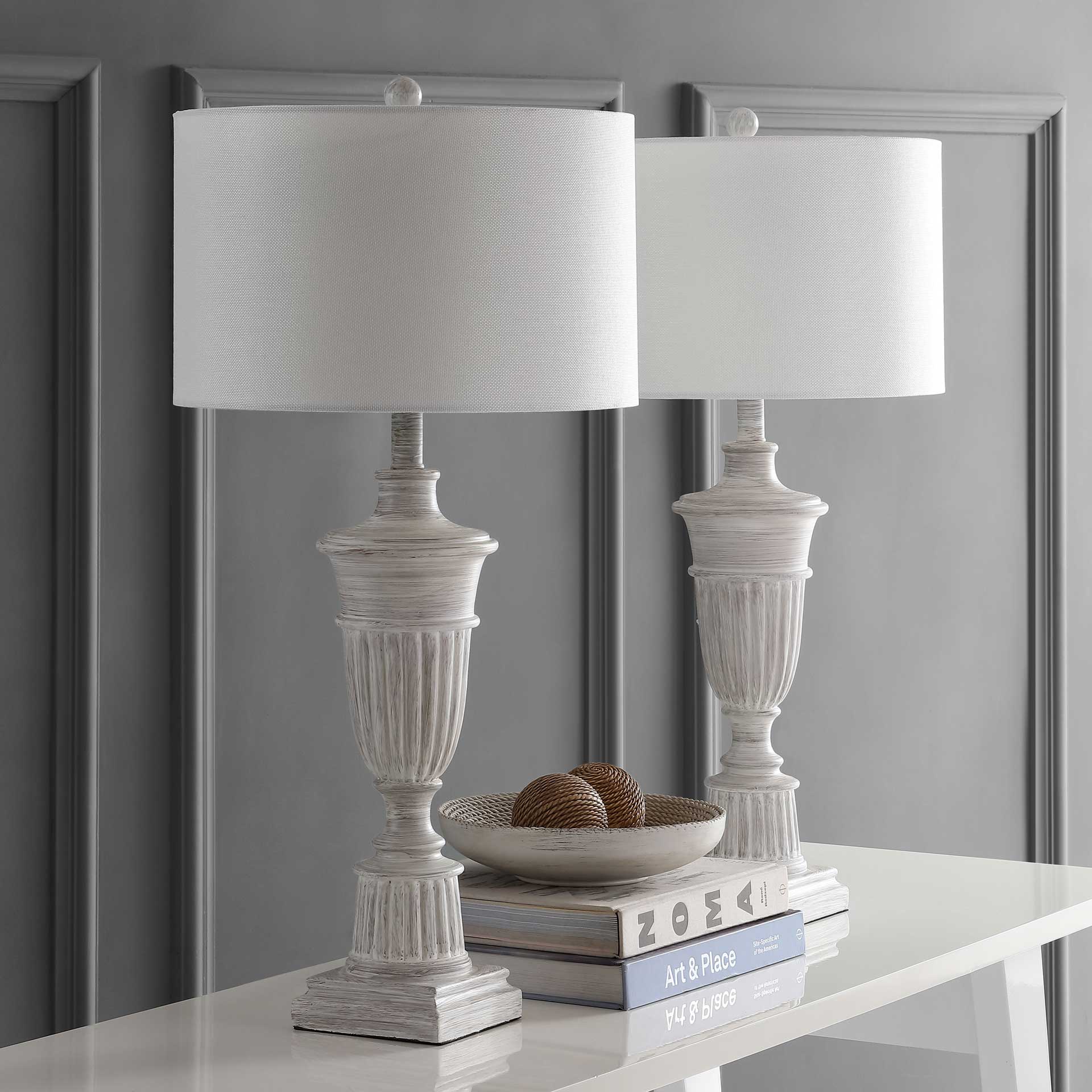 Kyle Table Lamp White Wash (Set of 2)