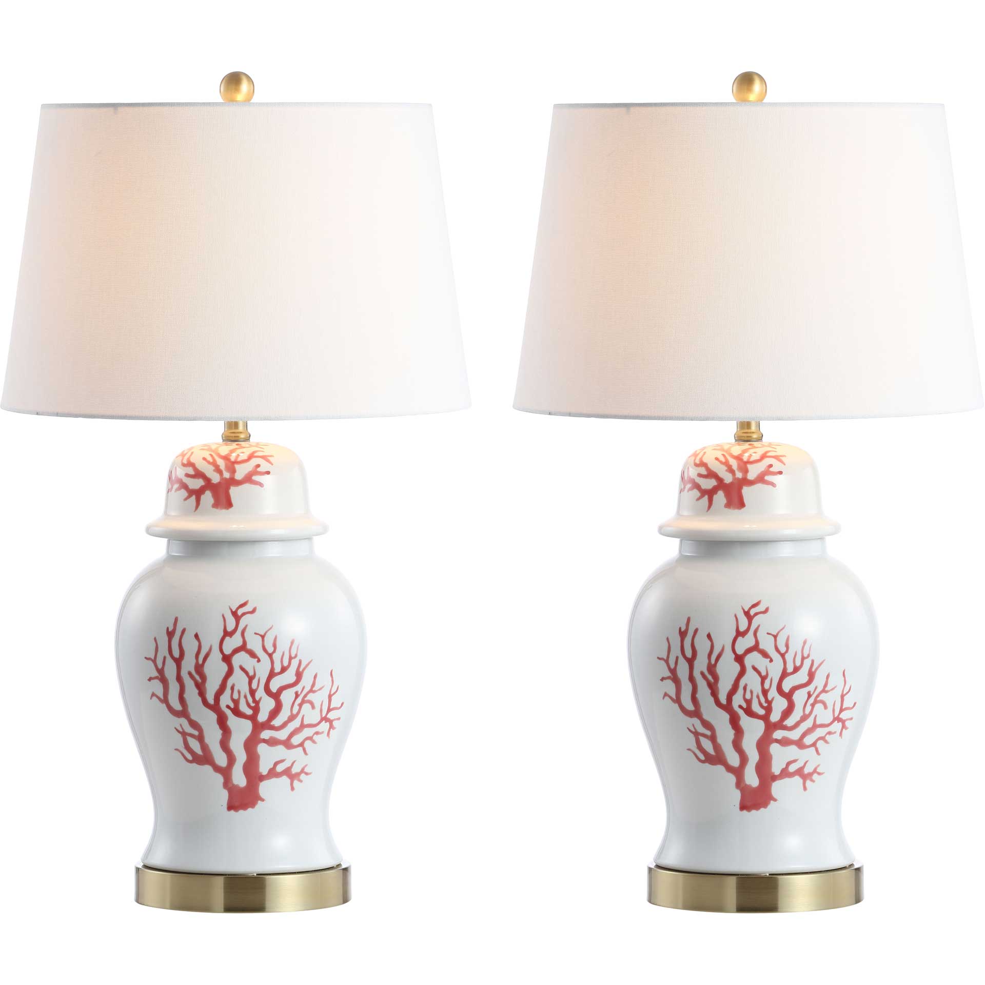 Embrace Table Lamps Red/White (Set of 2)