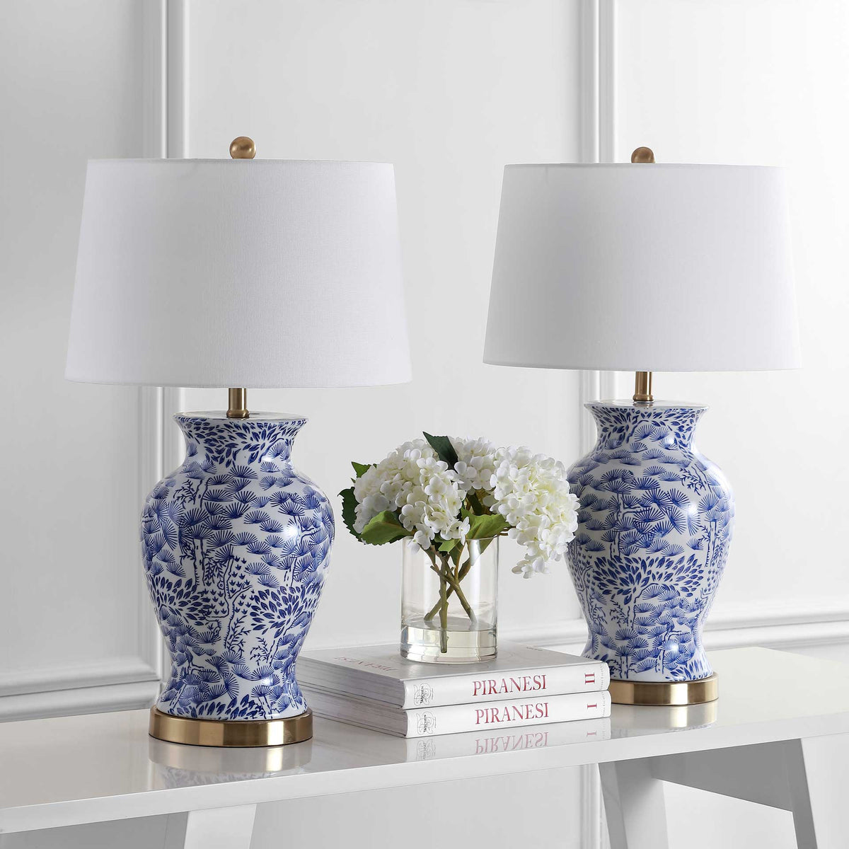 Alma Table Lamp Blue/White (Set of 2)