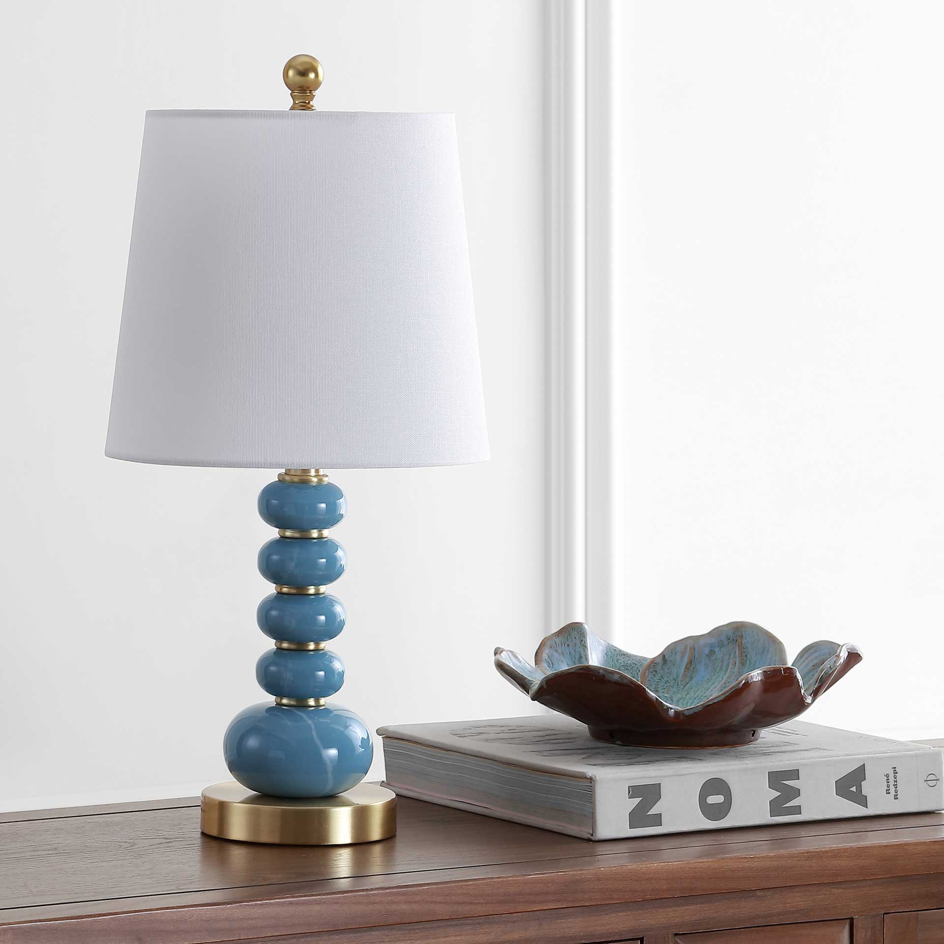Tracy Table Lamp Light Blue/Brass Gold