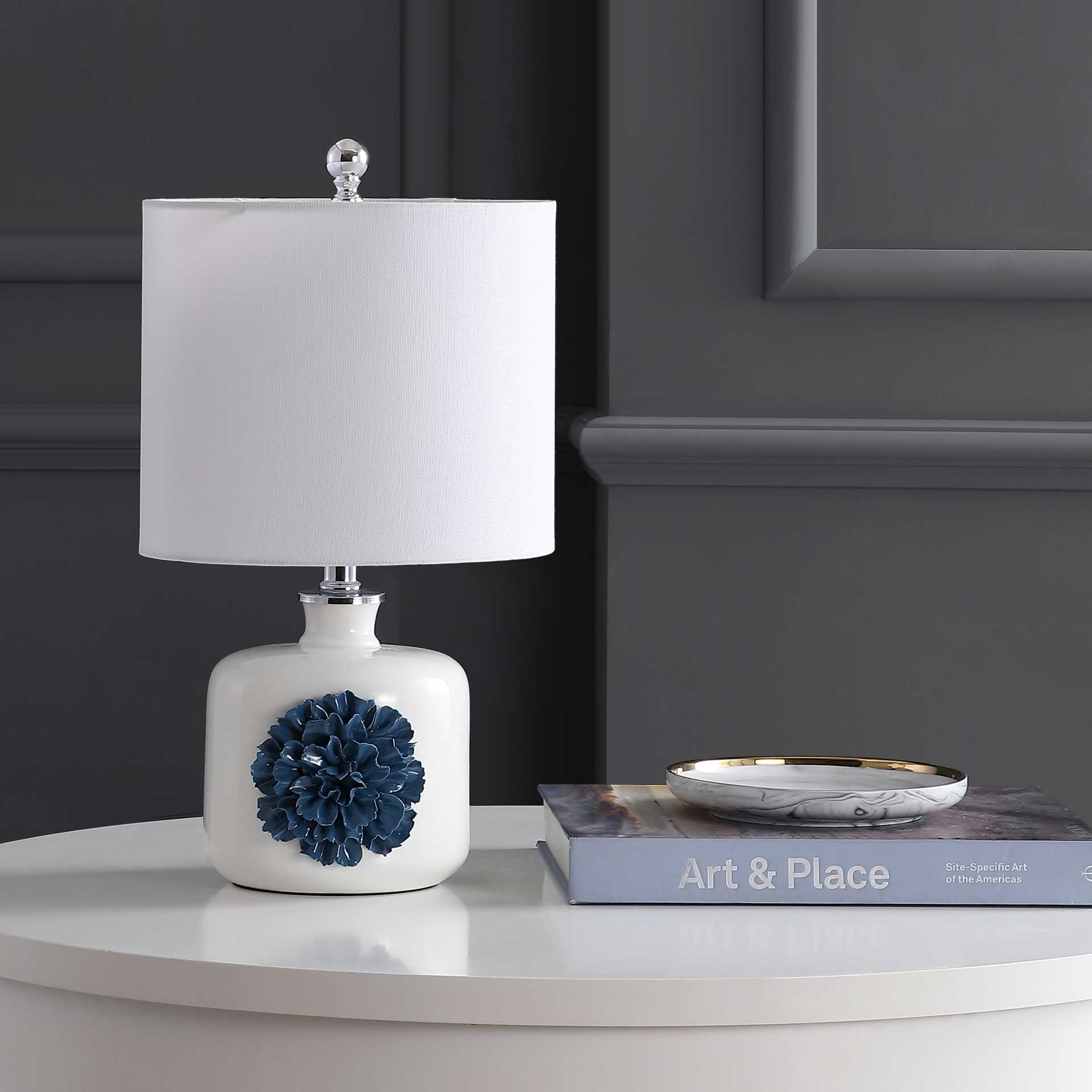Oladele Table Lamp White/Blue