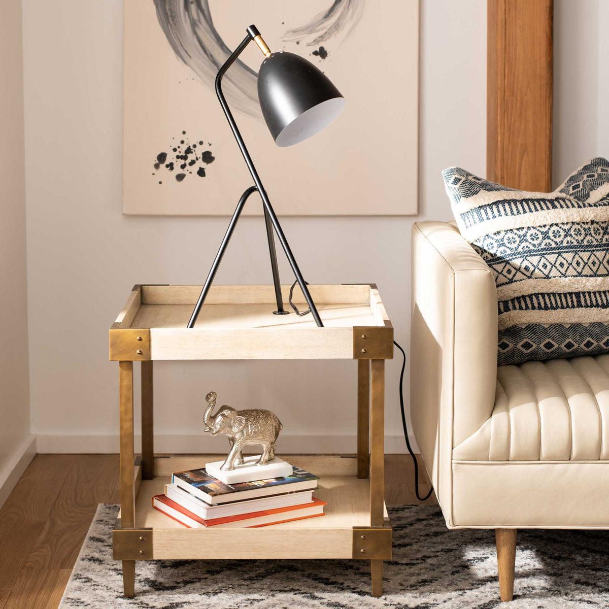 Dania Task Table Lamp Black/Brass Gold