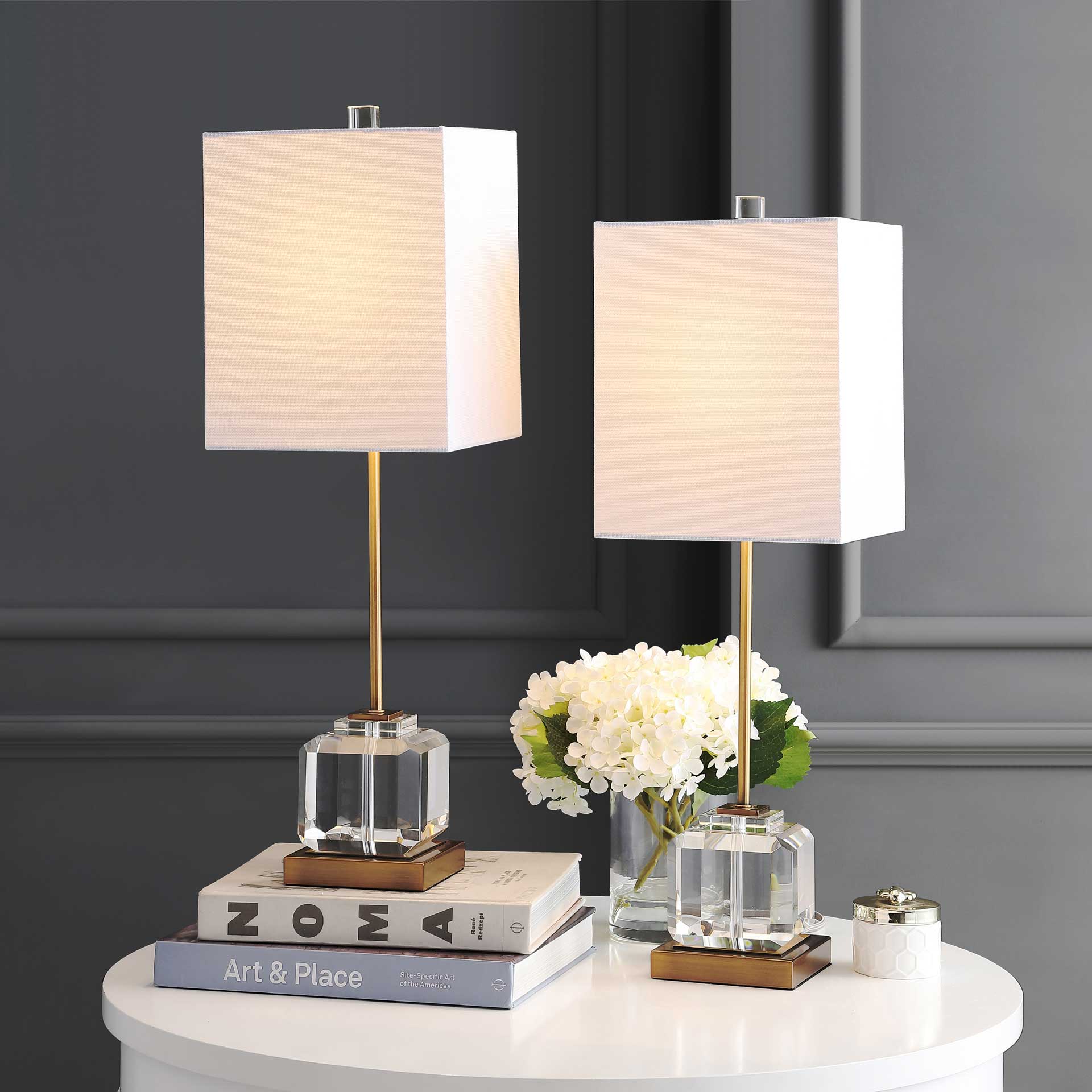 Zarina Table Lamps Clear/Brass Gold (Set of 2)