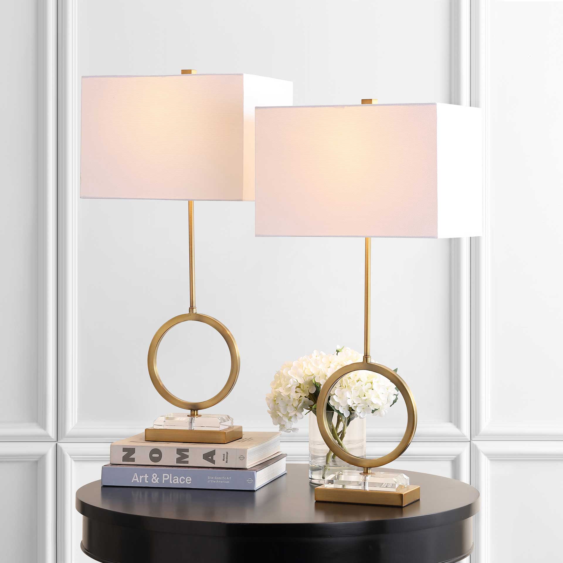 Kaiden Table Lamps Clear/Brass Gold (Set of 2)