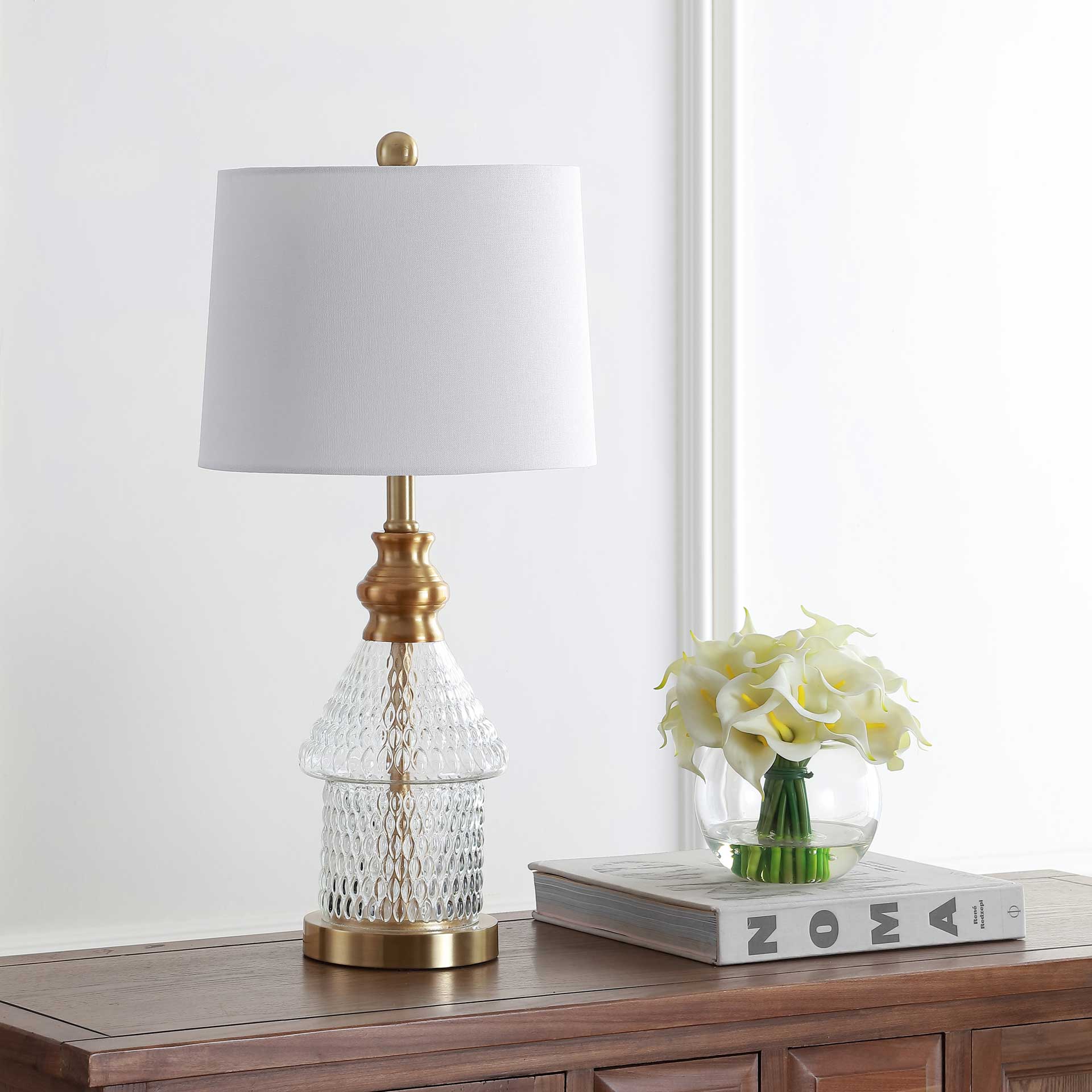 Calista Table Lamp Clear/Brass Gold