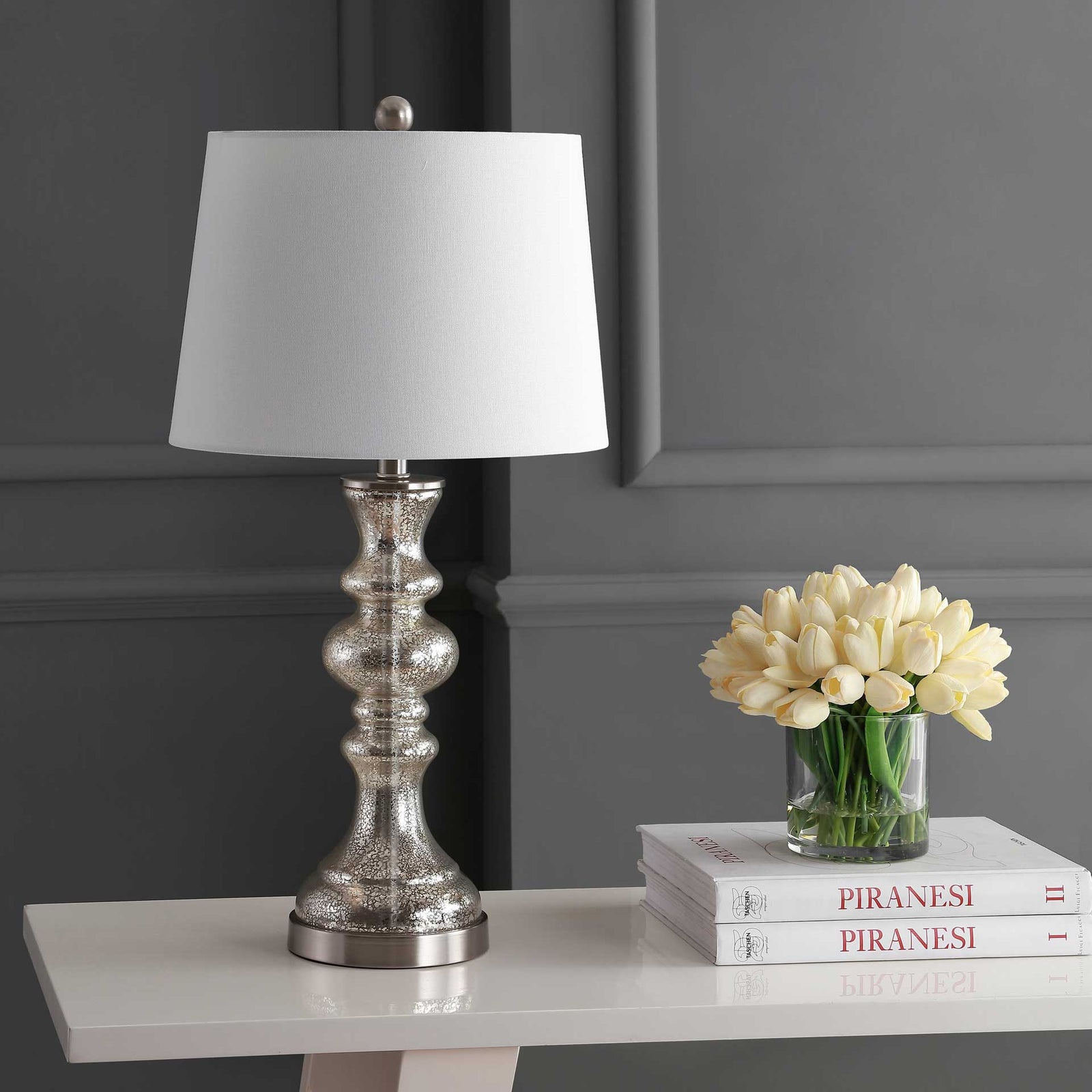 Jackson Table Lamp Silver/Ivory