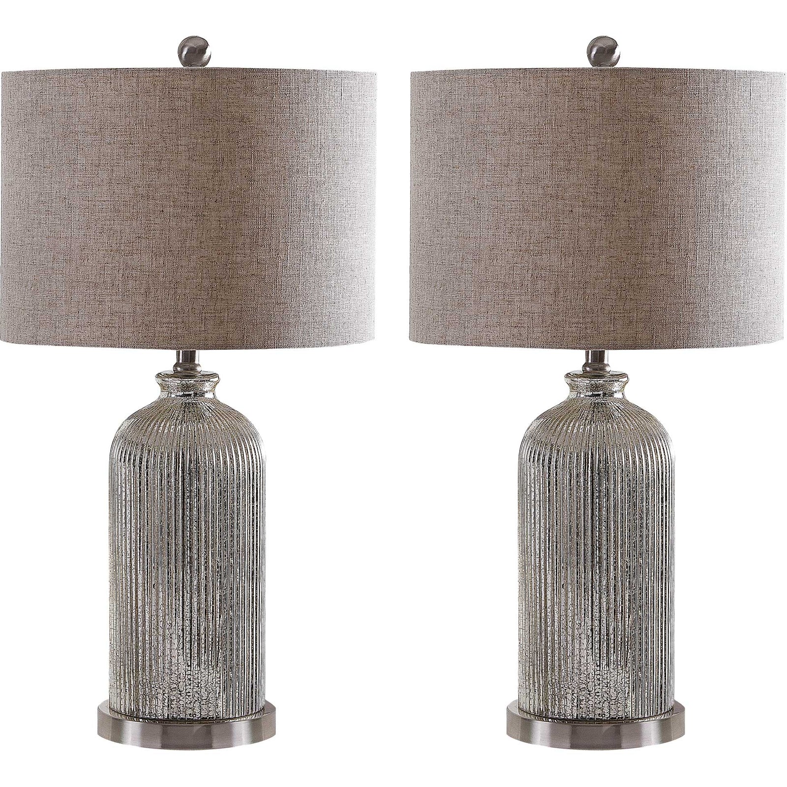 Astoria Table Lamps Silver/Ivory (Set of 2)