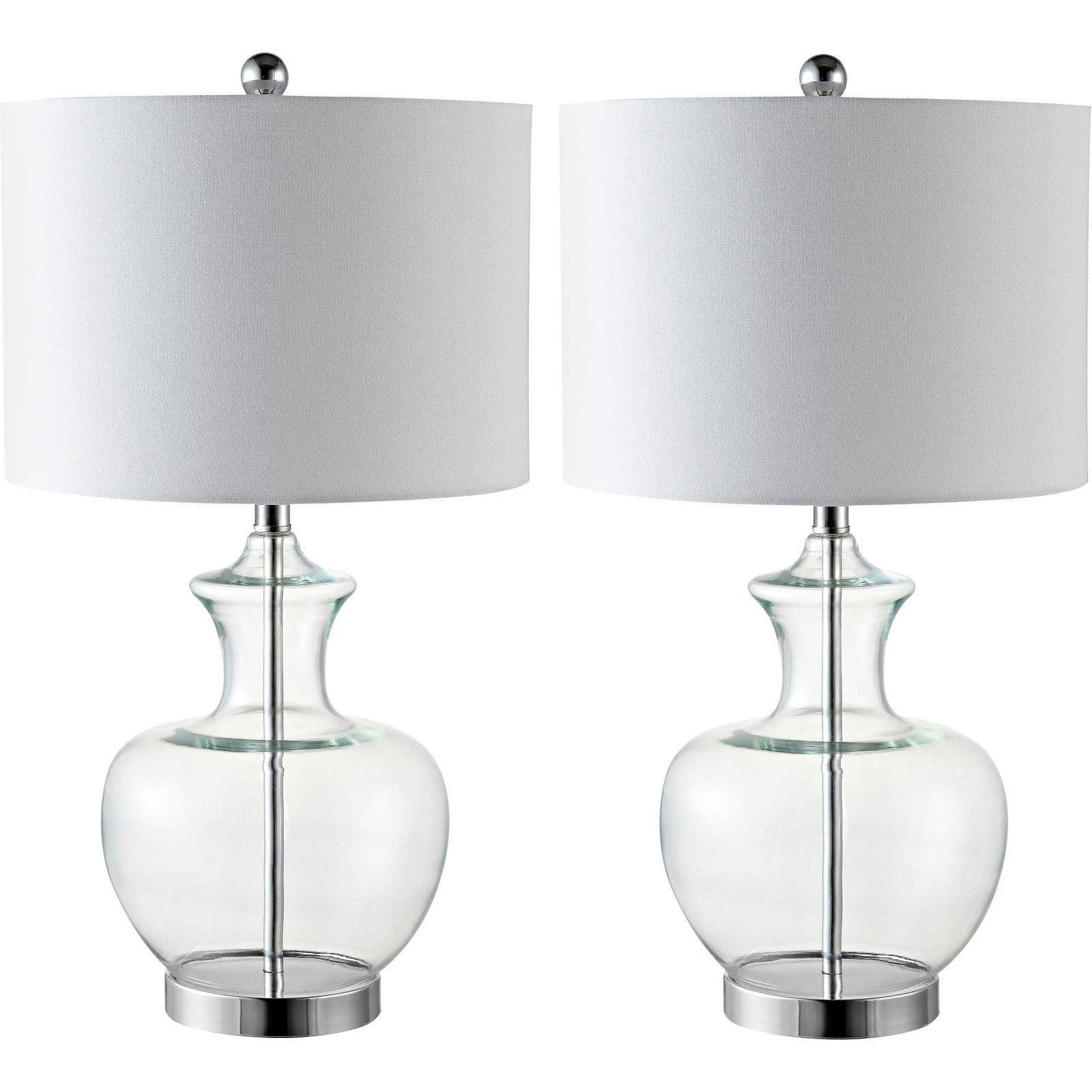 Bilston Table Lamps Clear/Chrome (Set of 2)