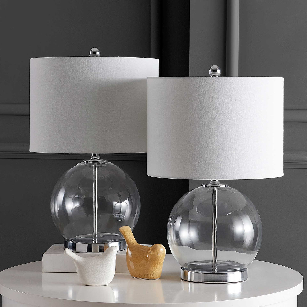 Loli Table Lamps Clear/Chrome (Set of 2)