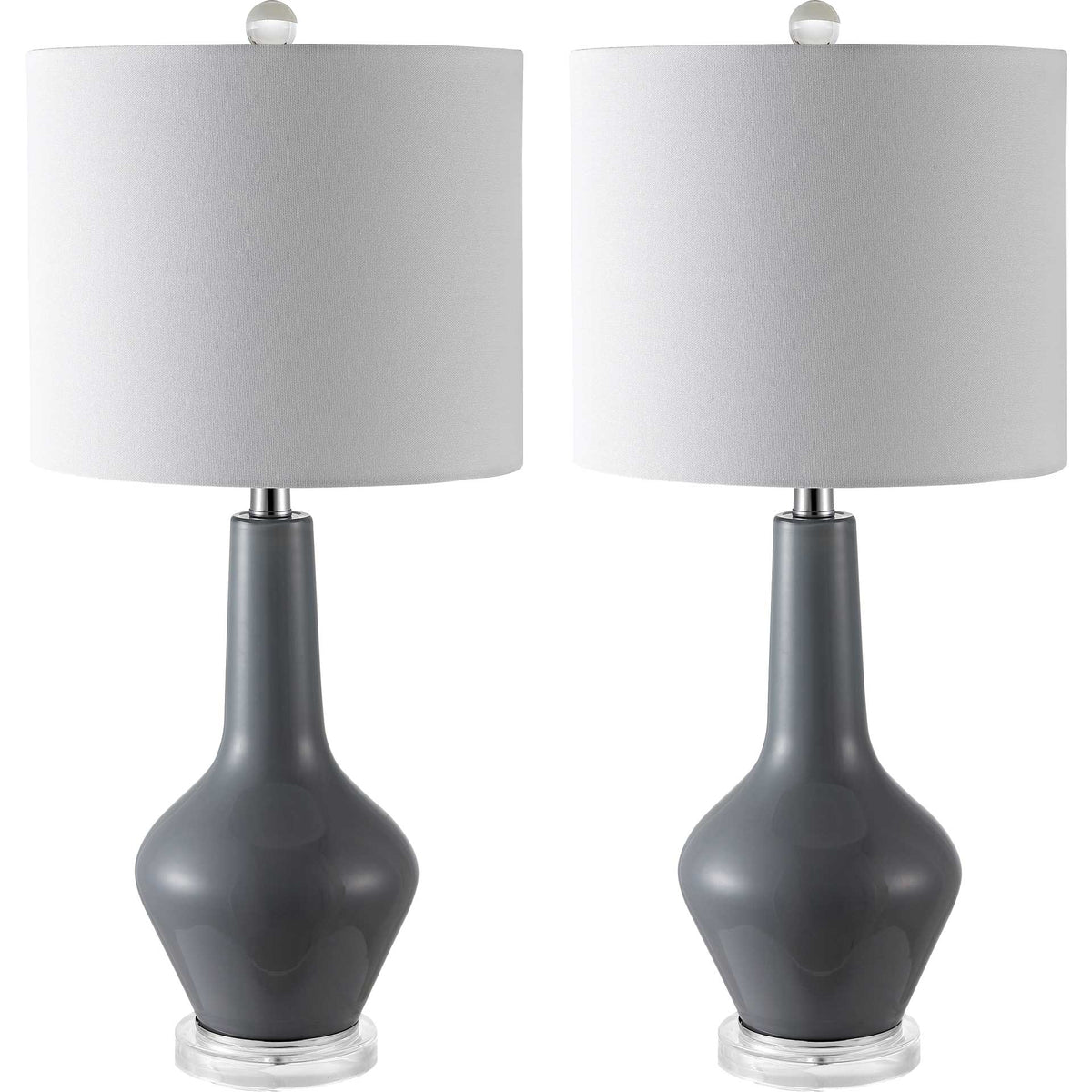 Vendome Table Lamps Smoked Gray Glass (Set of 2)